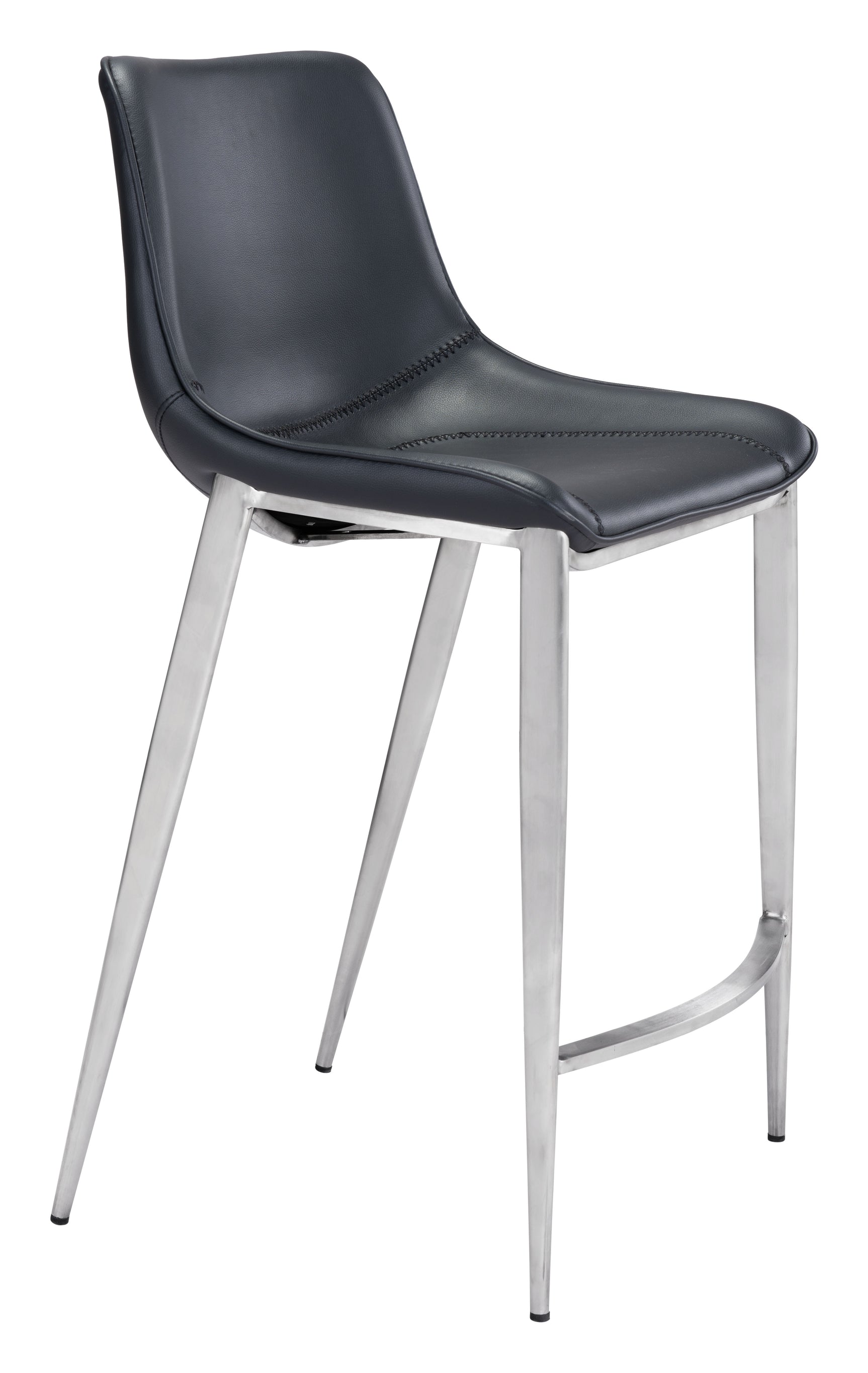 Magnus Black & Silver Counter Stool (Set of 2)