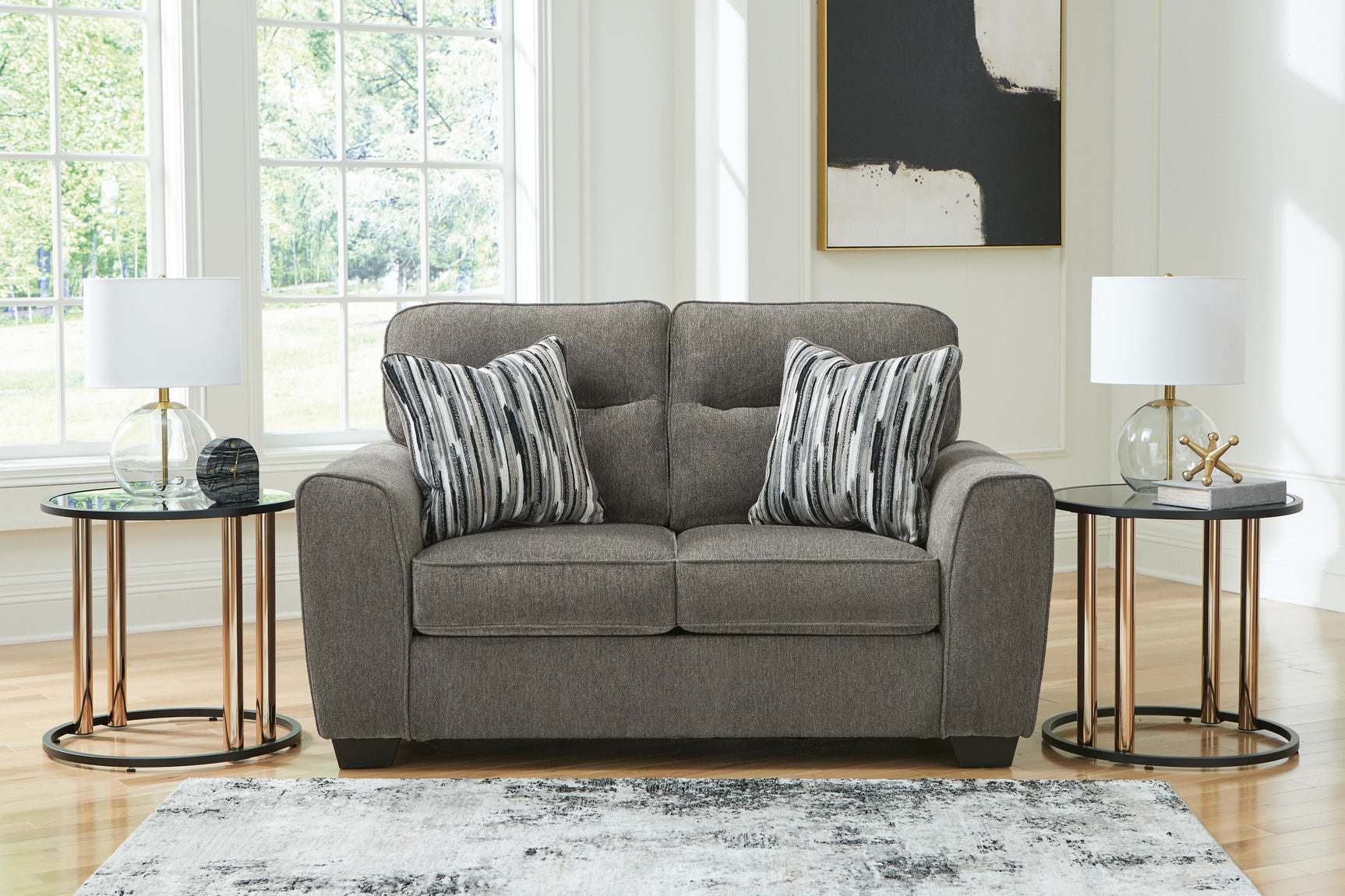 Olten Graphite 2 Loveseats (Online Special Price)