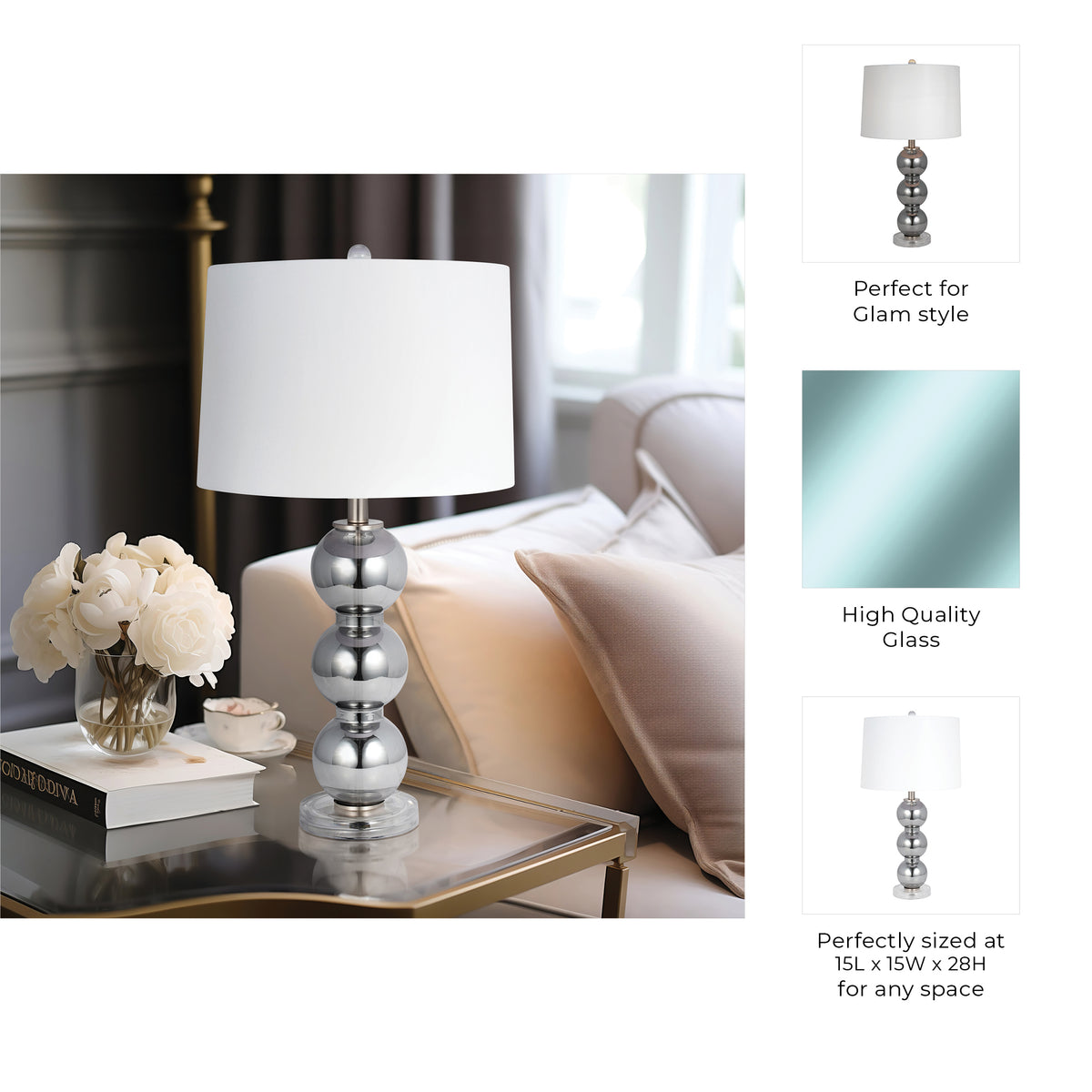 Caltondale Gray/Silver/White Lamp