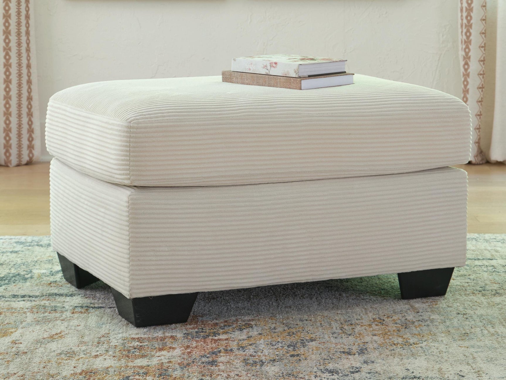 Amesley Ivory Ottoman (Online Special Price)