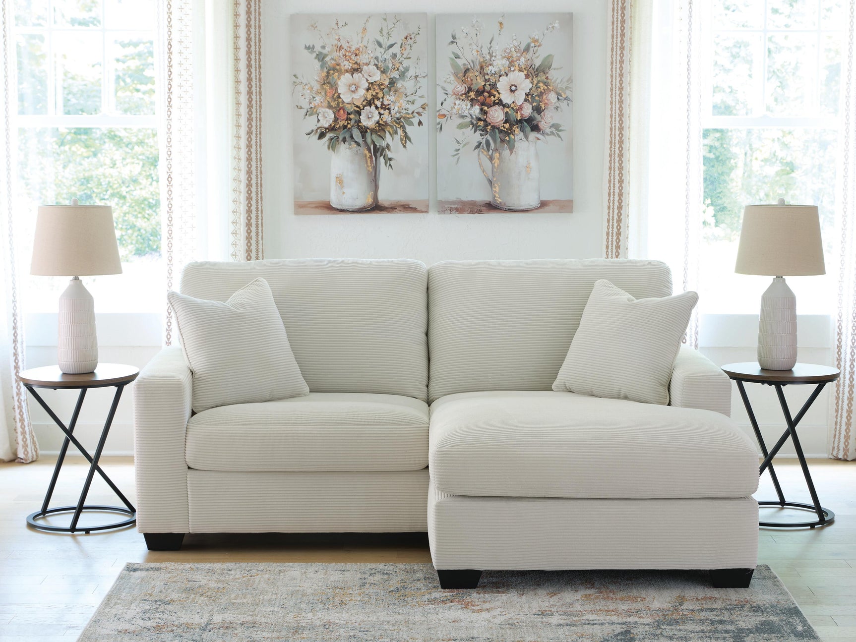 Amesley Ivory Sofa Chaise (Online Special Price)
