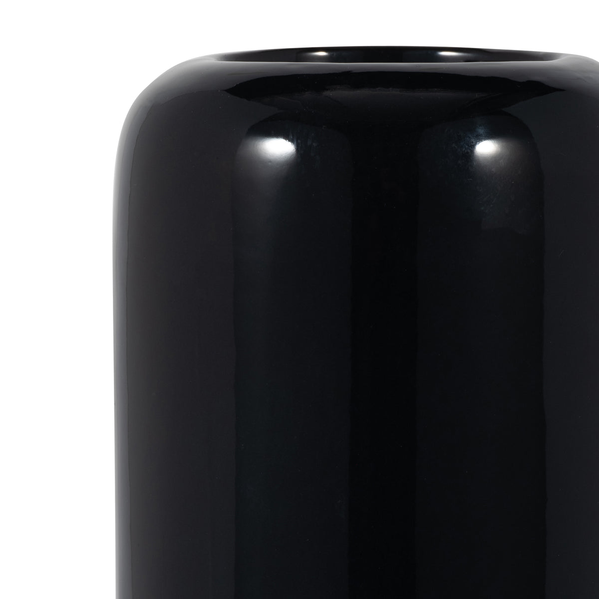 Coromar Black Ceramic Grooved Vase