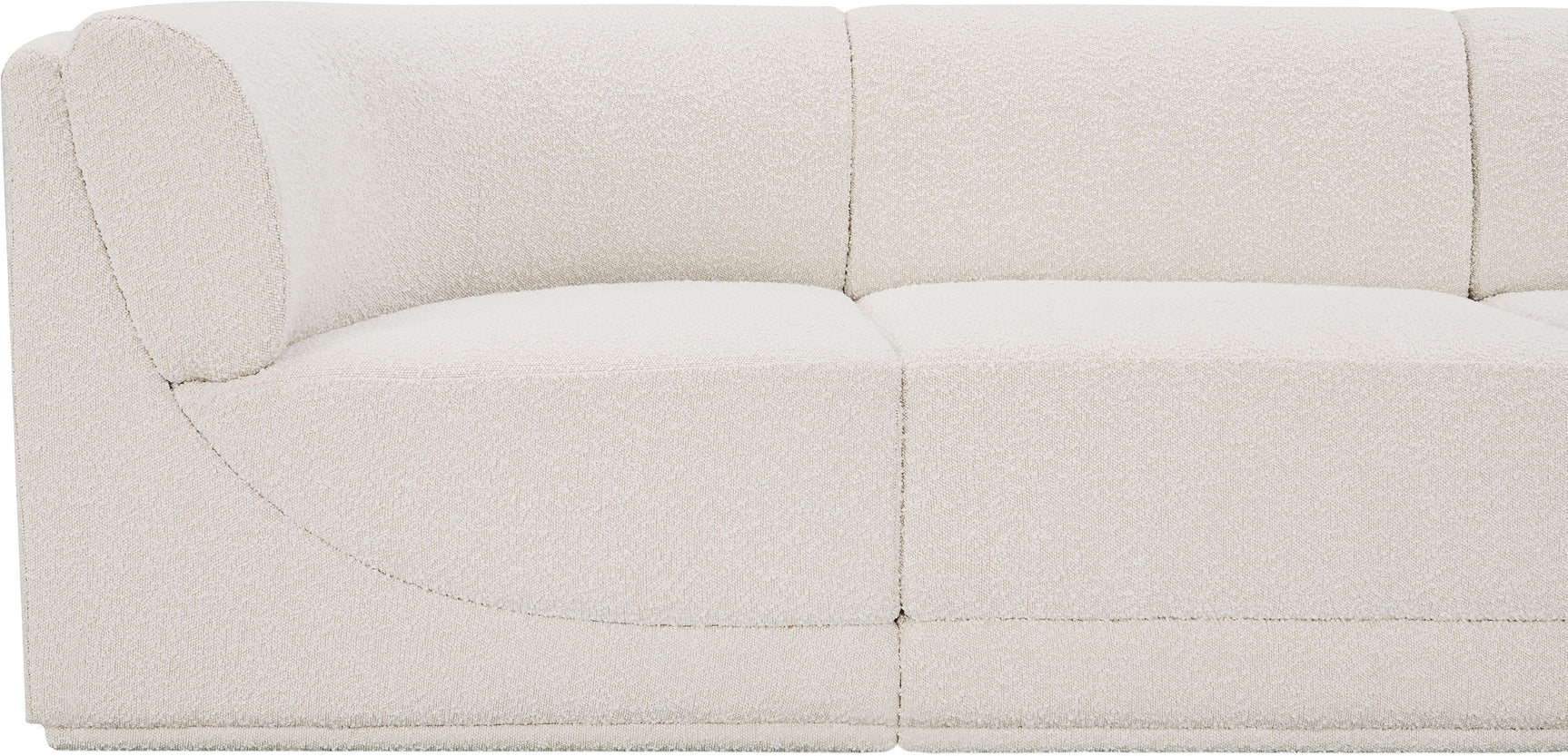 Westcoast Cream 128" Boucle Fabric Upholstered 6pc. Modular Sectional