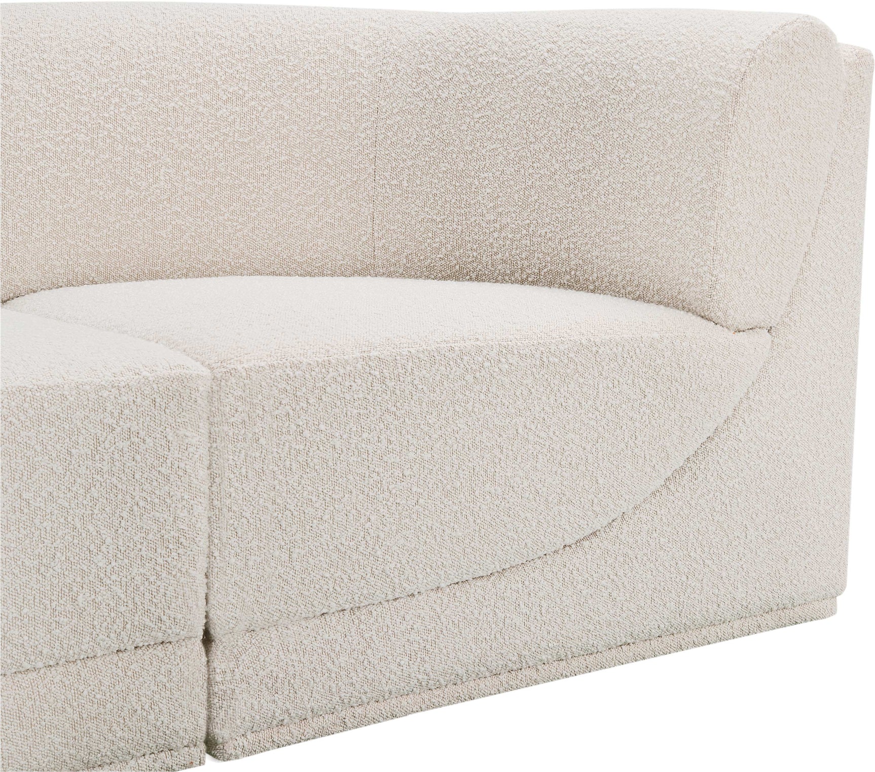 Westcoast Cream 128" Boucle Fabric Upholstered 6pc. Modular Sectional