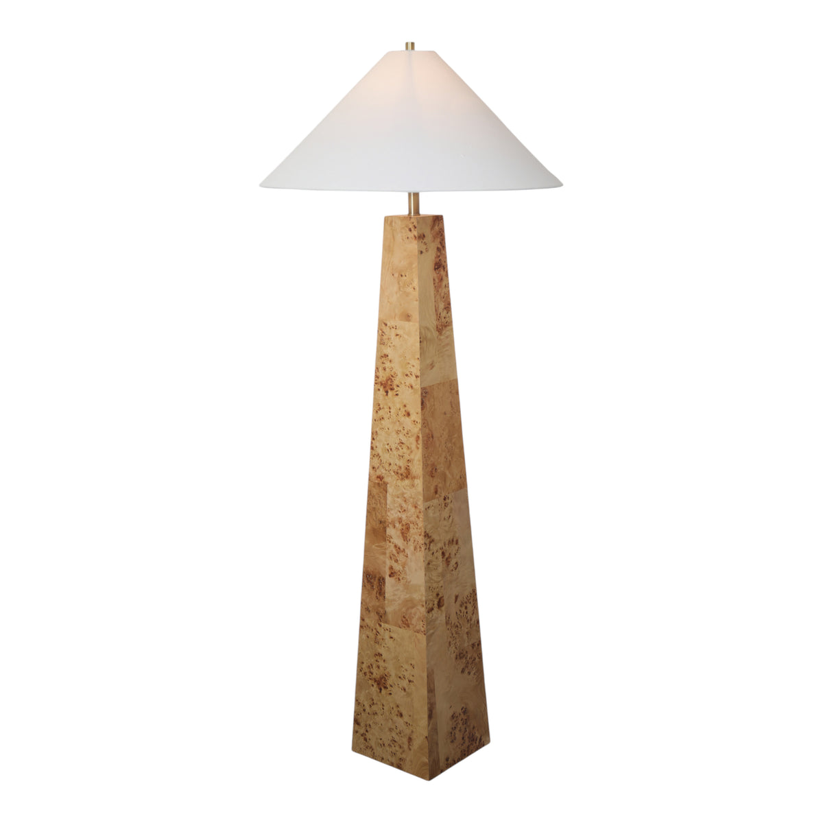Milford Tan Burl Wood Floor Lamp