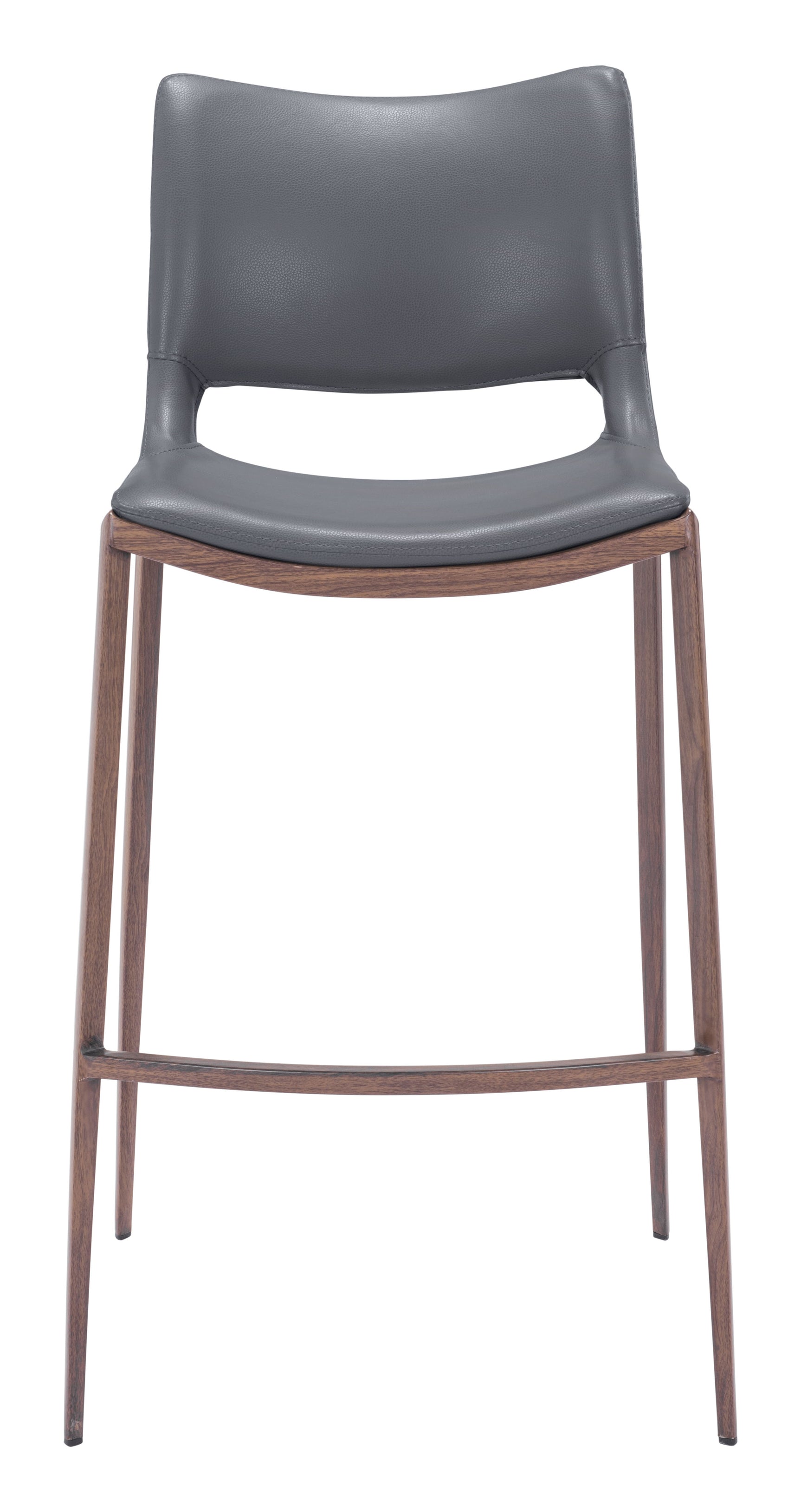 Ace Dark Gray & Walnut Barstool (Set of 2)