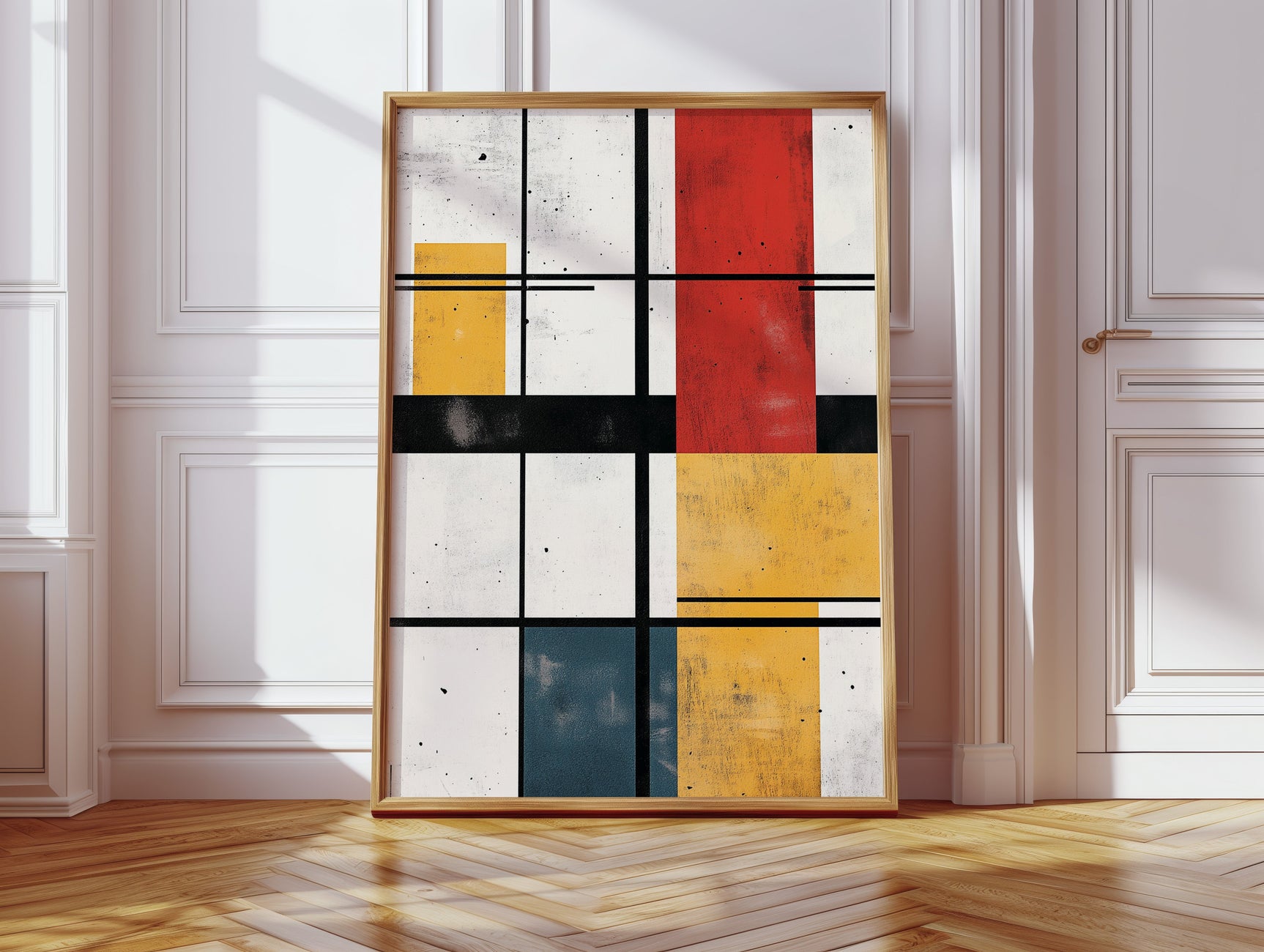 Modular Rhythm – Abstract Primary Color Grid Art