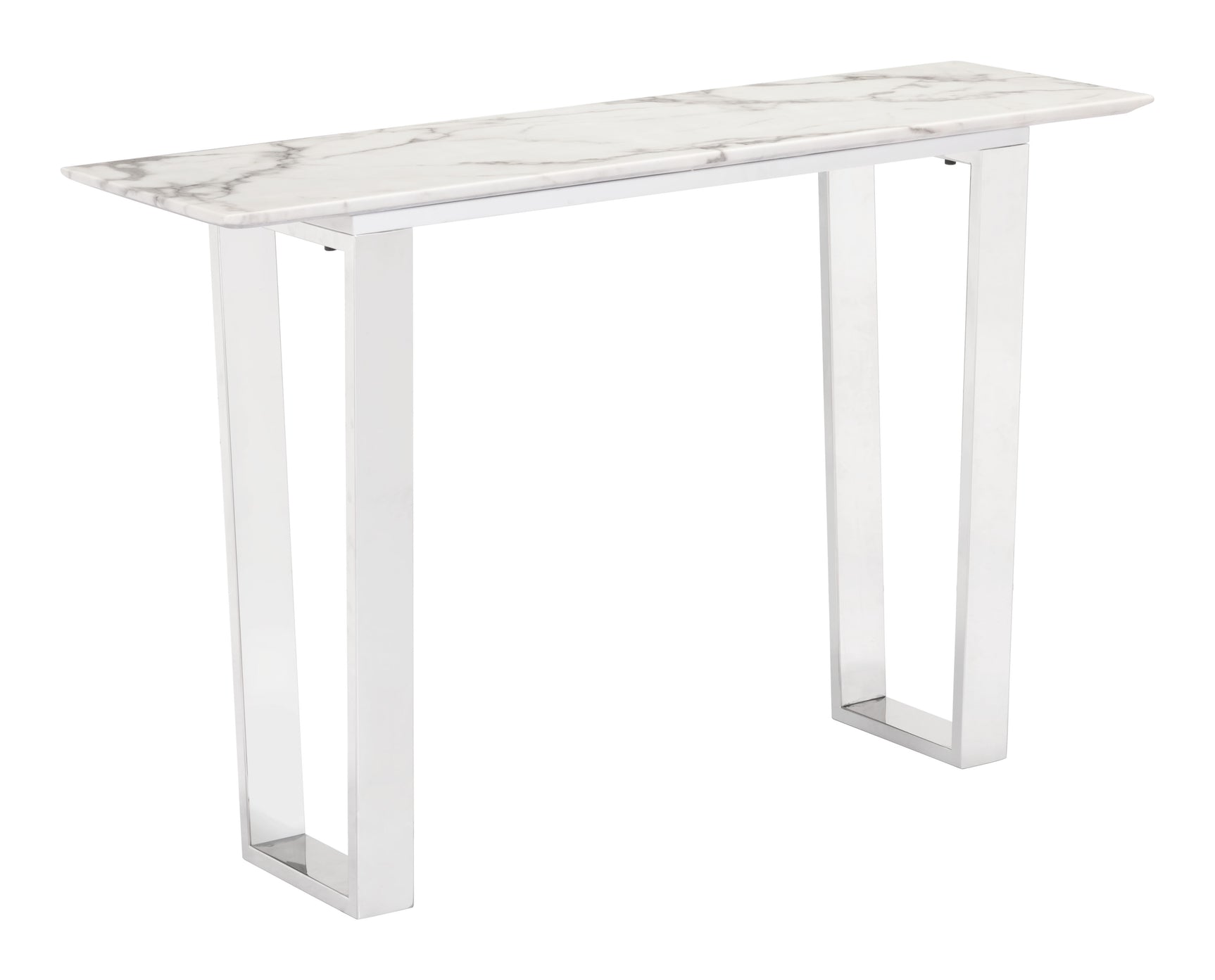 Atlas White & Silver Console Table