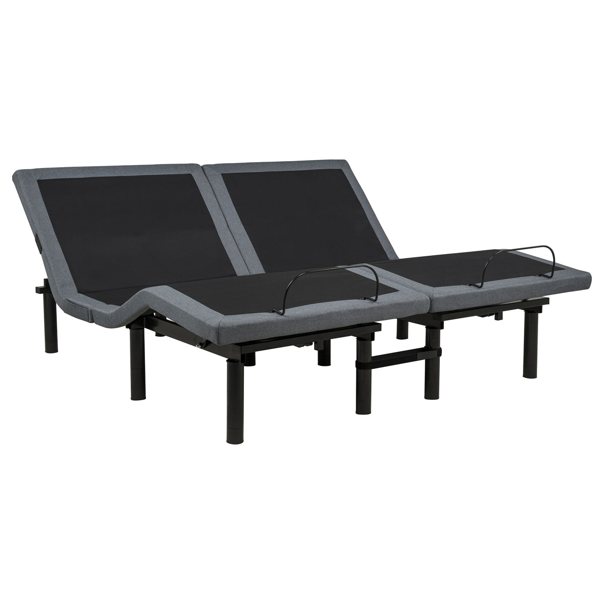 Weston Black And Grey Split Eastern King Massage Adjustable Bed Base In