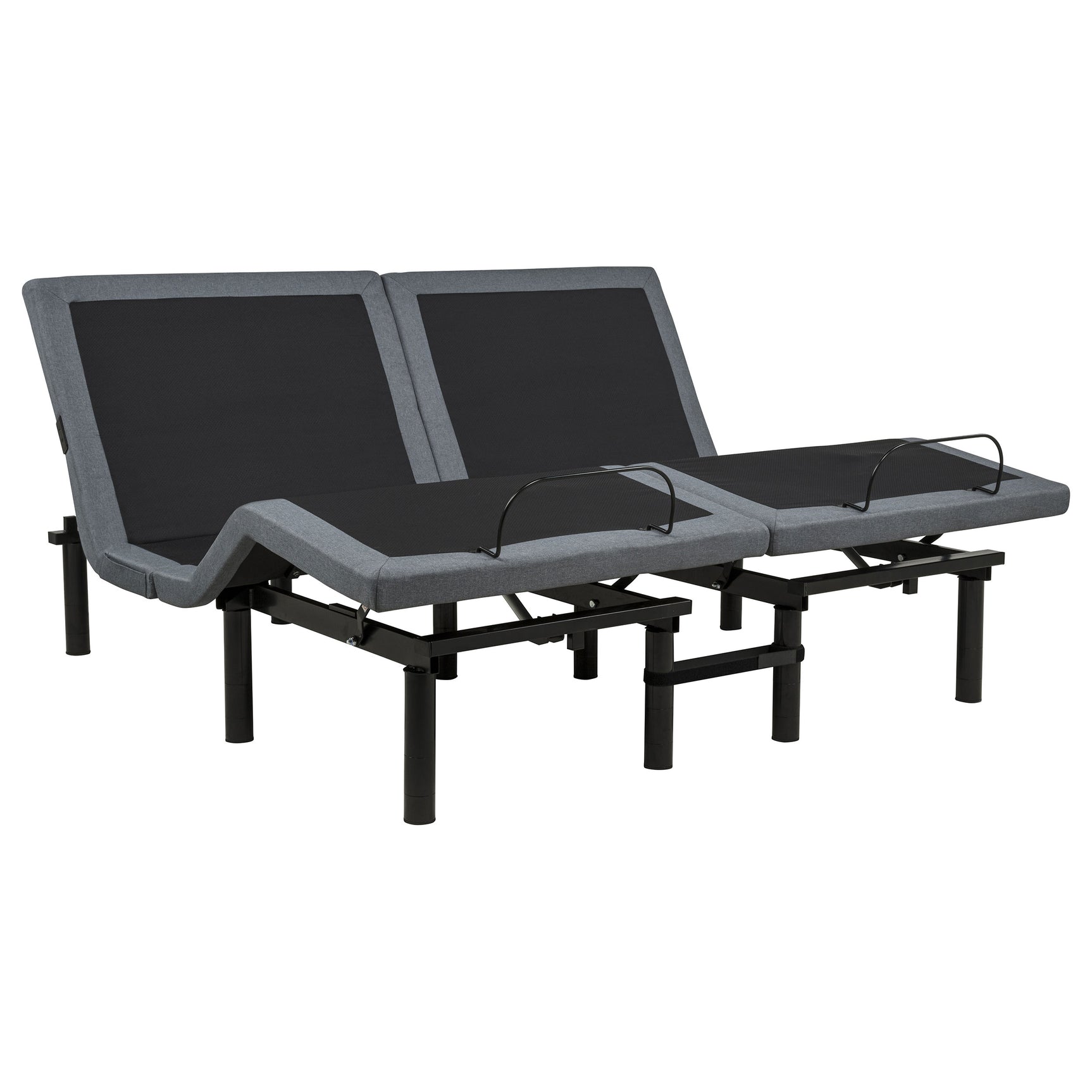 Weston Black And Grey Split Eastern King Massage Adjustable Bed Base In