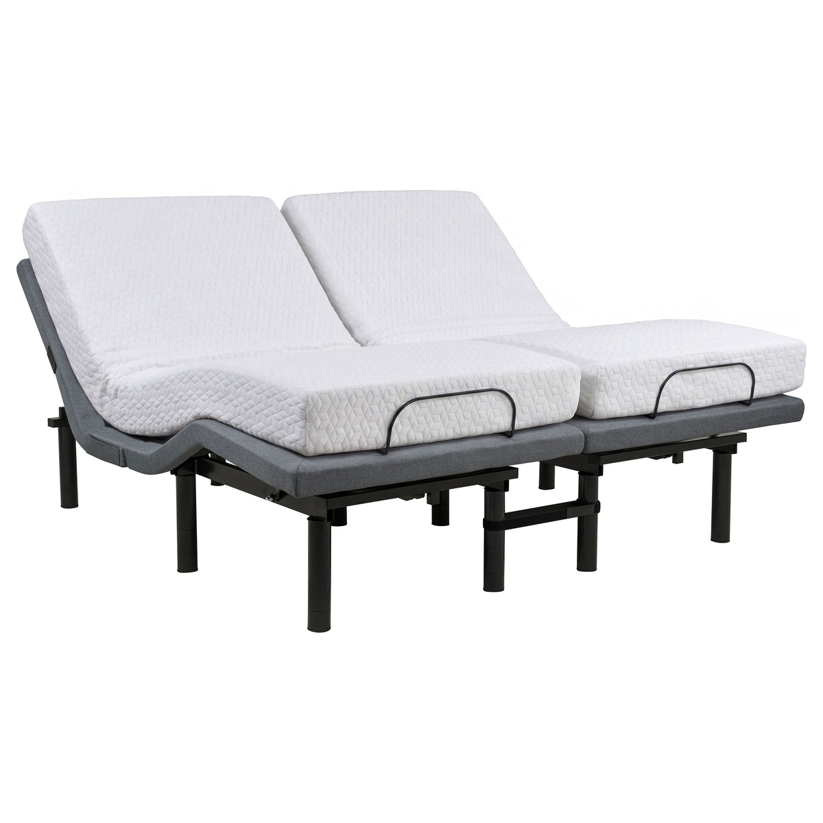 Weston Black And Grey Split Eastern King Massage Adjustable Bed Base In