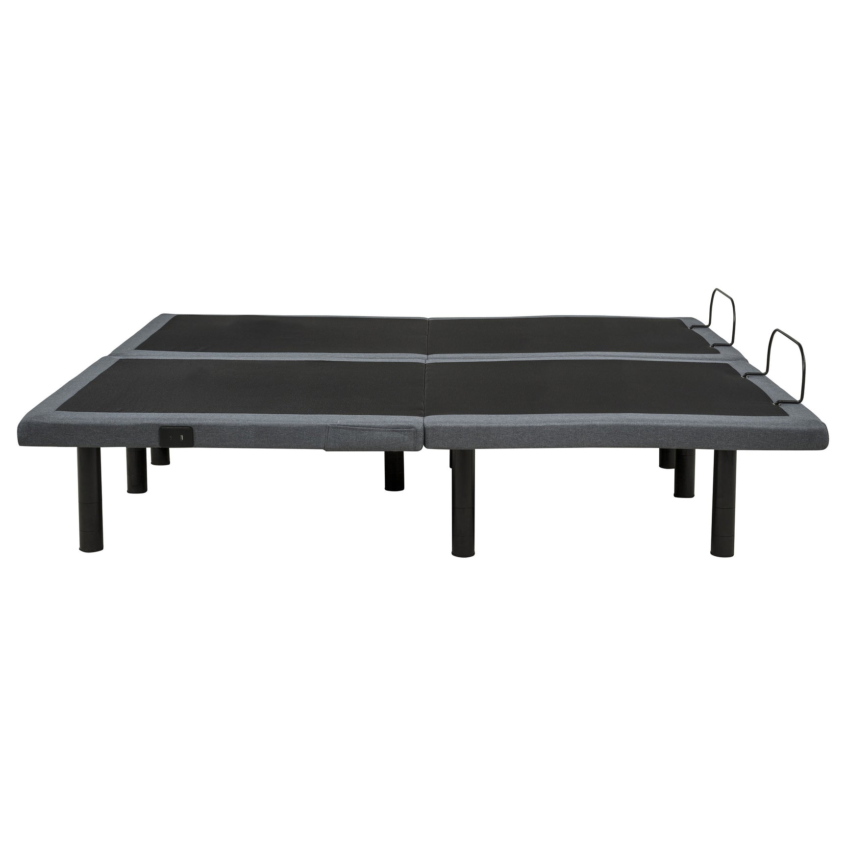 Weston Black And Grey Split Eastern King Massage Adjustable Bed Base In