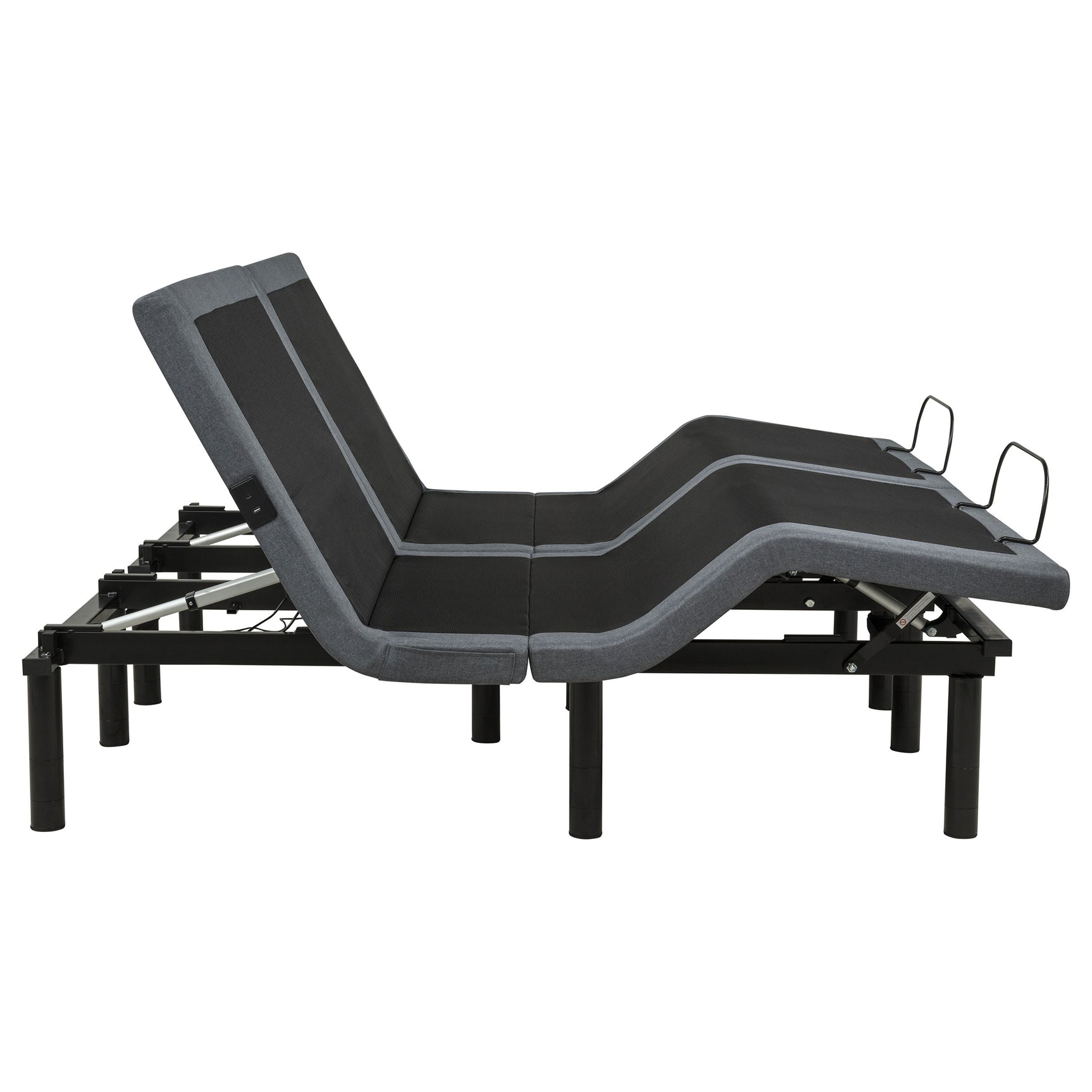 Weston Black And Grey Split Eastern King Massage Adjustable Bed Base In