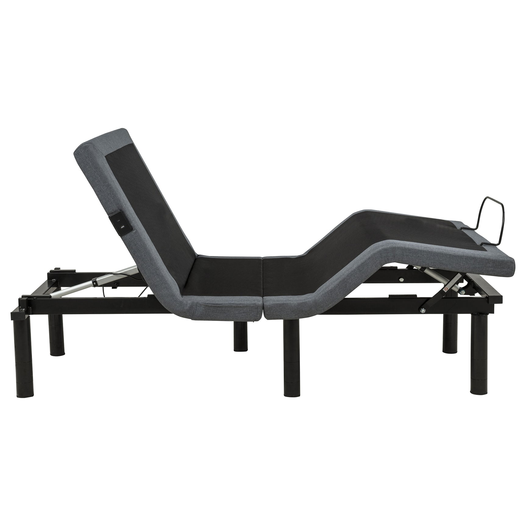 Weston Black And Grey Twin Dual-motor Massage Adjustable Bed Base In