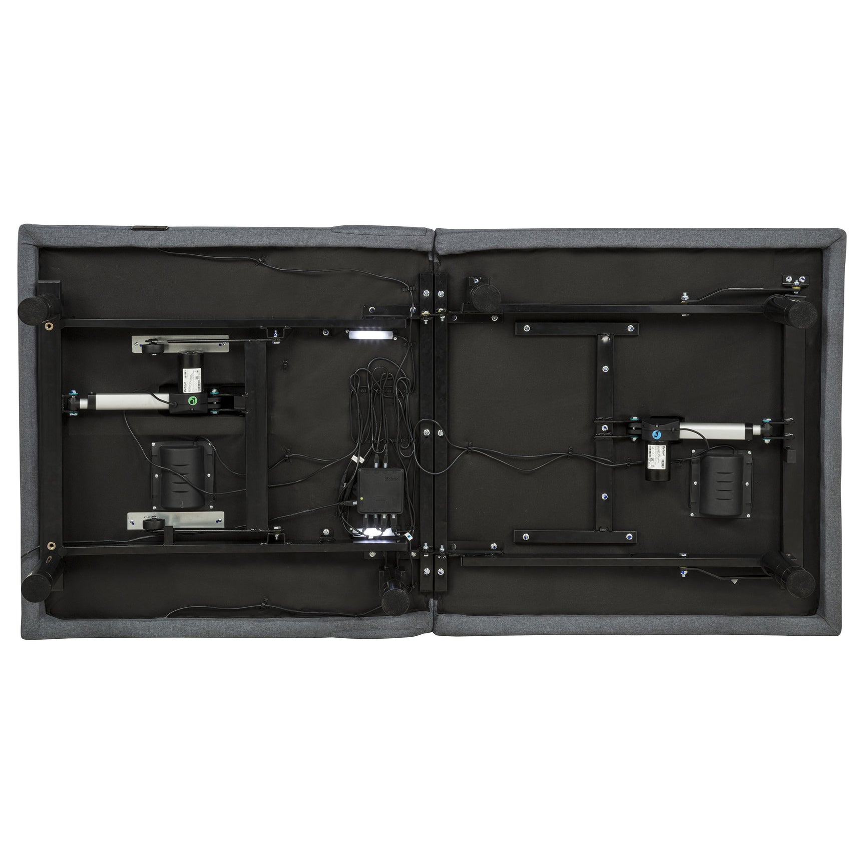 Weston Black And Grey Twin Dual-motor Massage Adjustable Bed Base In