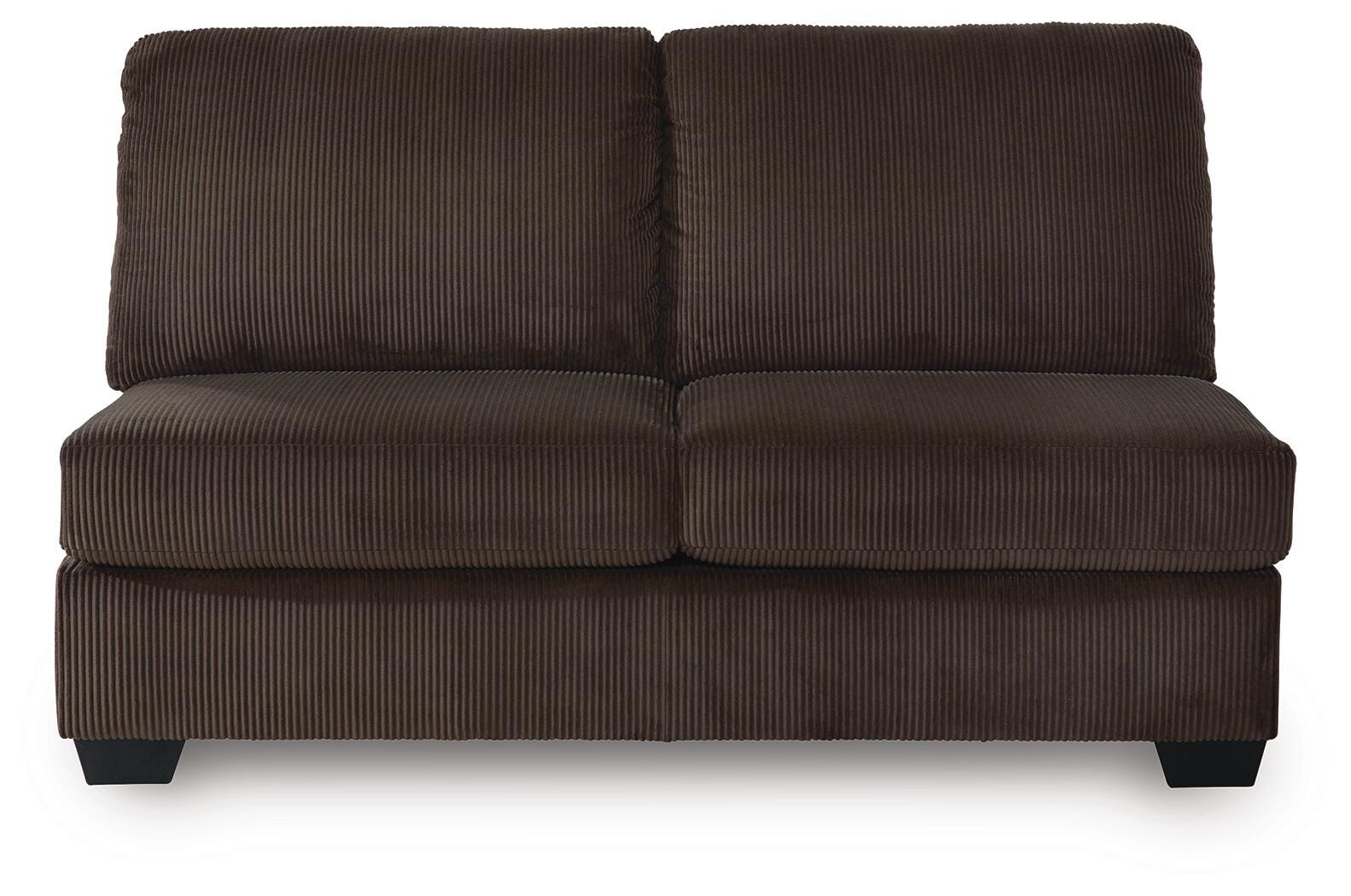 Kimlee Chocolate 3-Piece Sectional and Ottoman