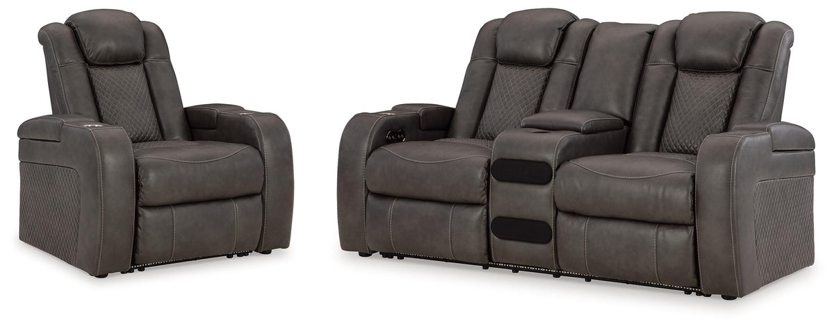 Fyne-Dyme Shadow Power Reclining Loveseat and Recliner (Online Special Price)
