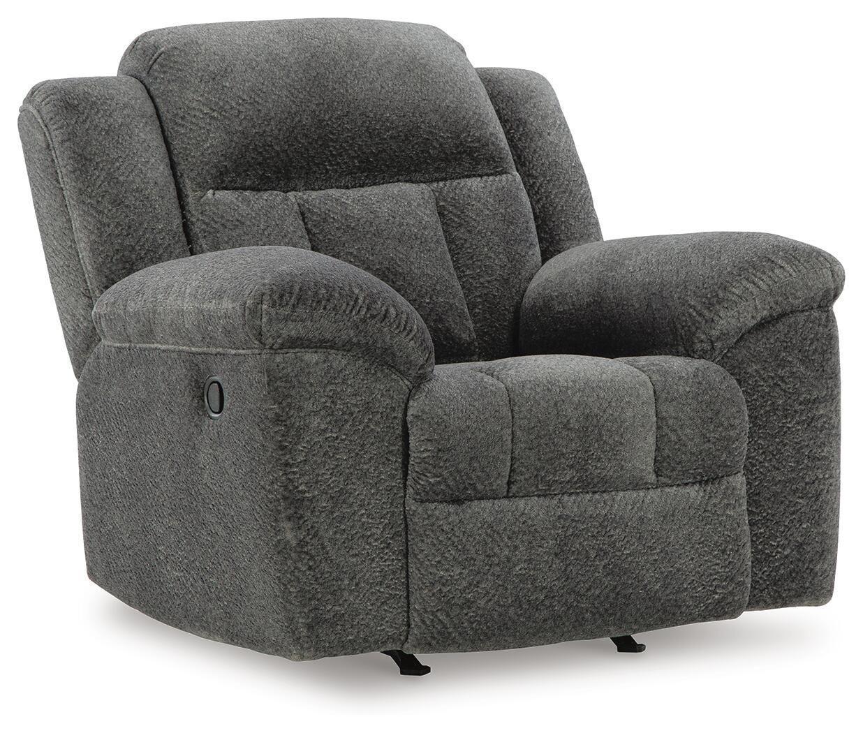 Frohn Graphite Reclining Sofa and Loveseat and 2 Recliners