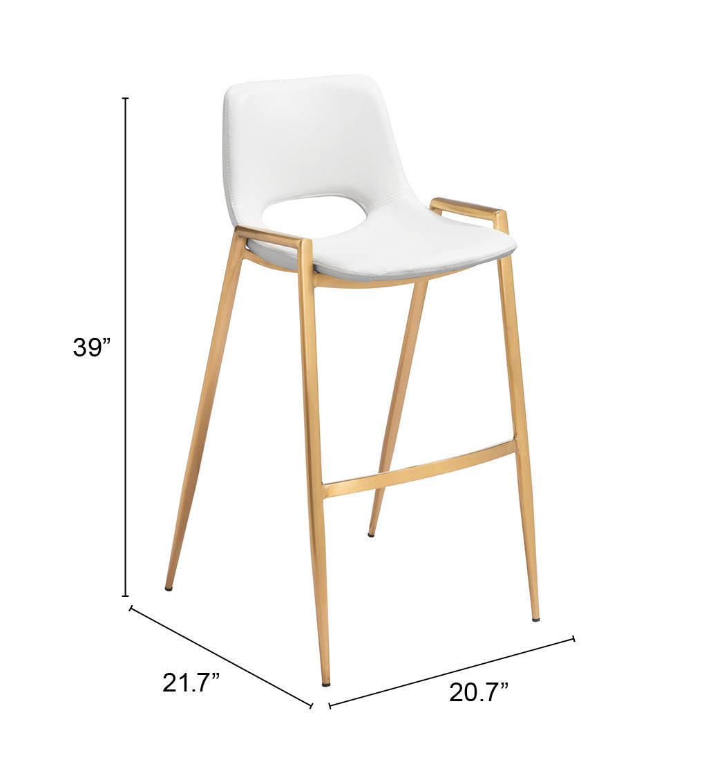 Desi White & Gold Barstool (Set of 2)