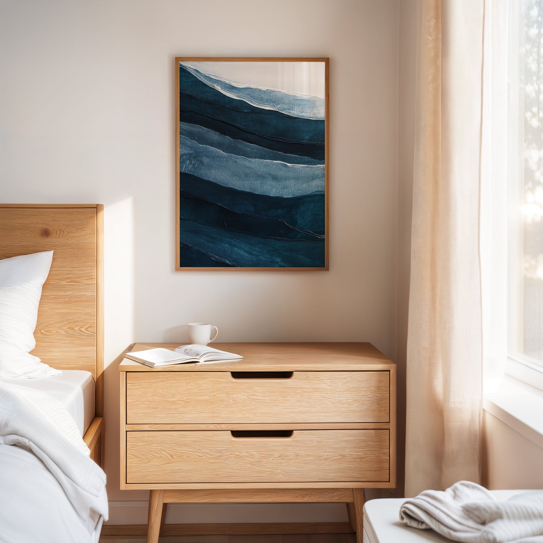 Serene Ocean Waves Abstract Painting