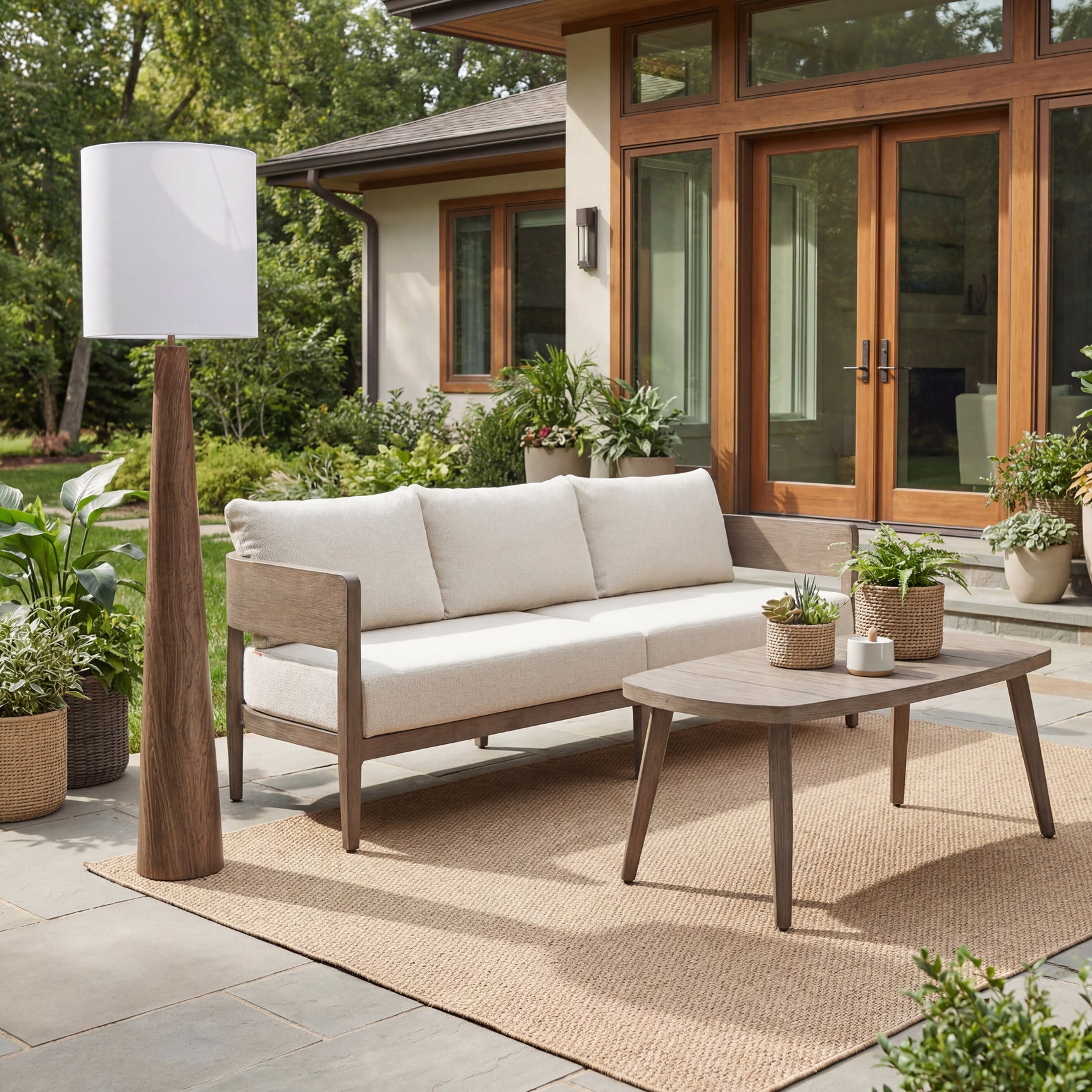 Woonari Brown Solar Floor Lamp
