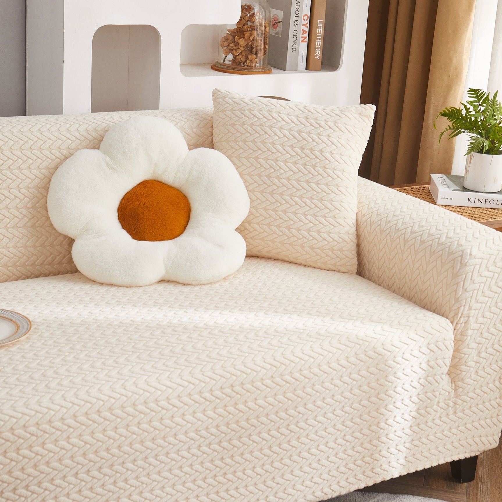 3D Geometric Stretch Sofa Slipcovers Non Slip Pet Friendly Washable Fitted Sofa Covers - Ornate Home