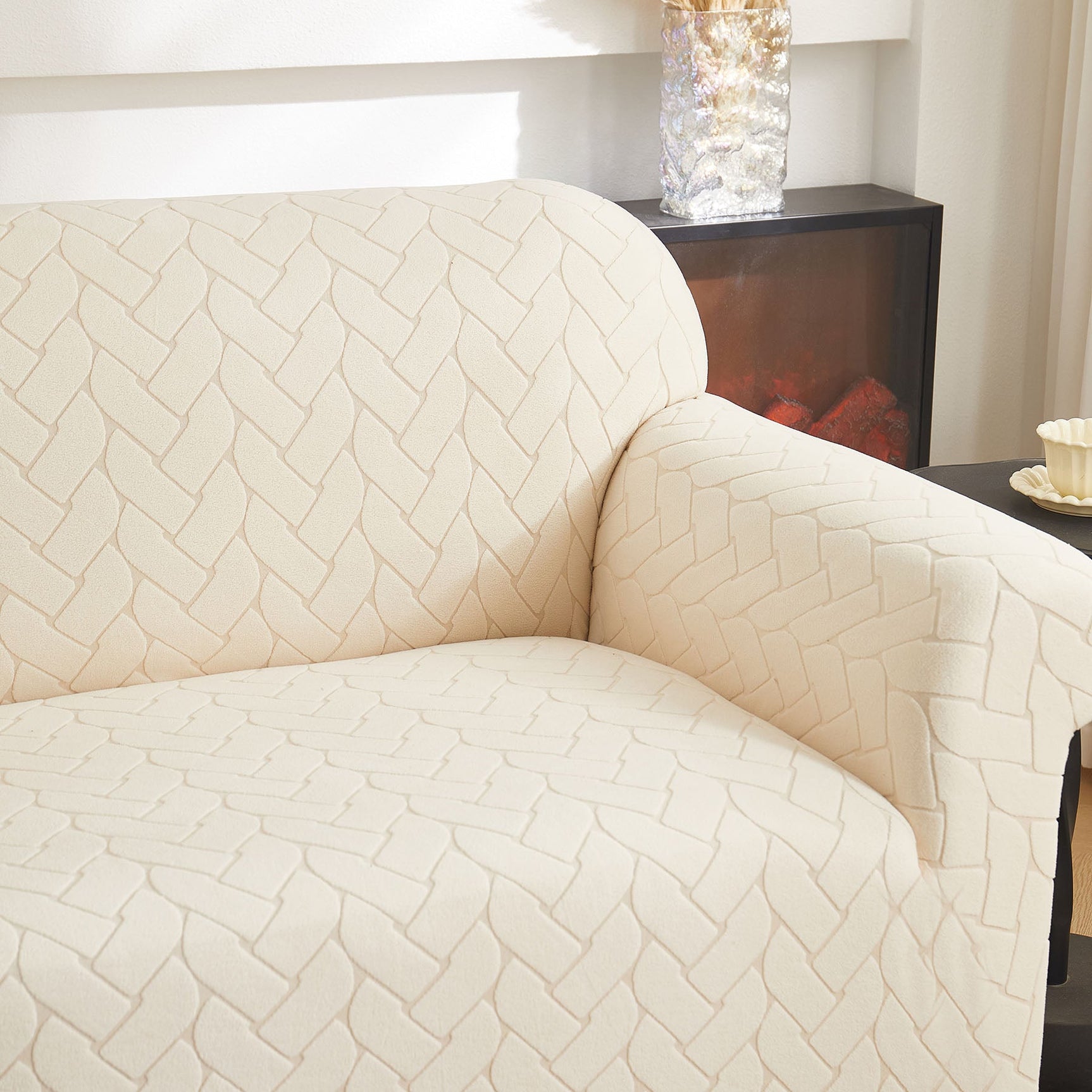 3D Jacquard Couch Slipcover, Washable Non Slip Soft Couch Sofa Cover for Kids, Pets - Ornate Home
