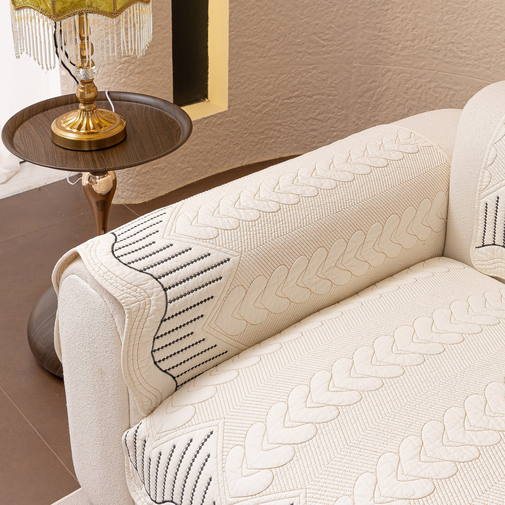 3D Quilted Thick Cotton Sofa Cover Non-Slip Couch Throw for Fabric & Leather Sofas - Ornate Home