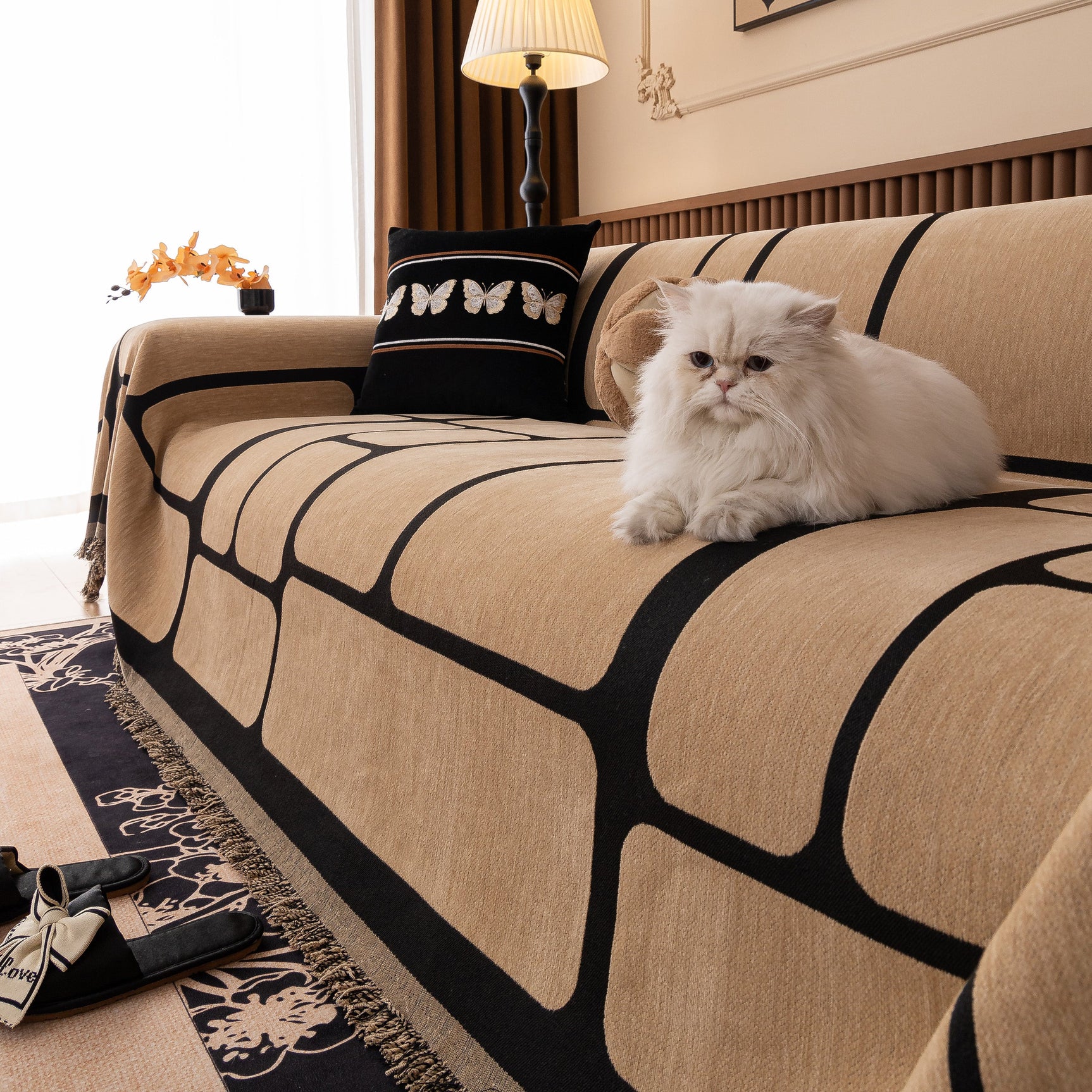 Modern Geometric Sofa Cover Decorative Couch Throw Blanket Furniture Protector