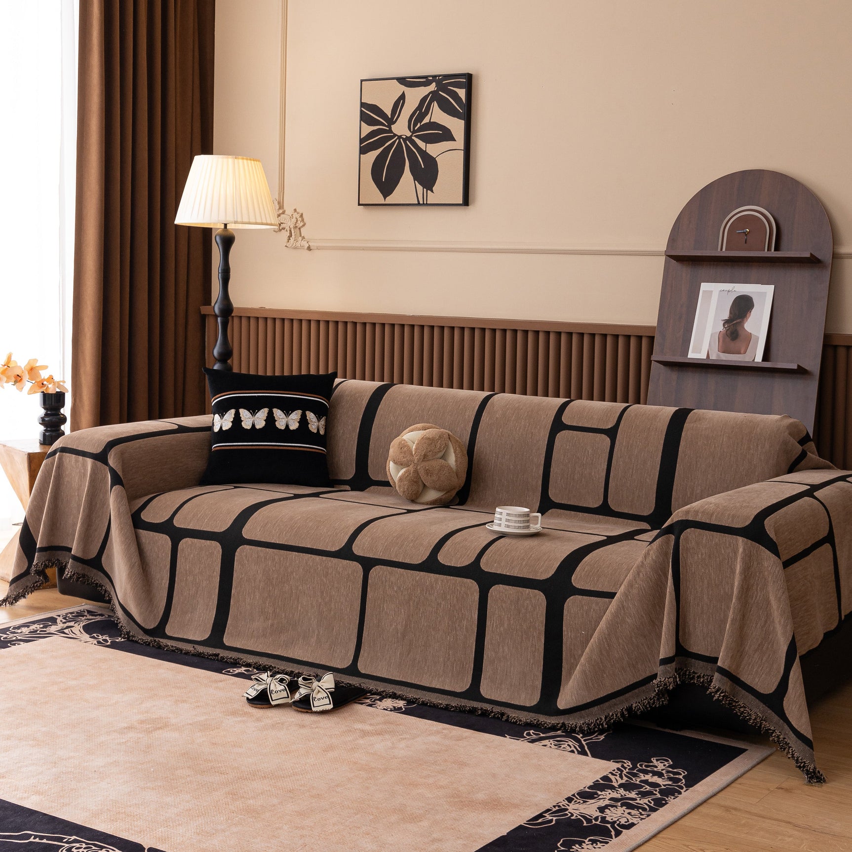 Modern Geometric Sofa Cover Decorative Couch Throw Blanket Furniture Protector