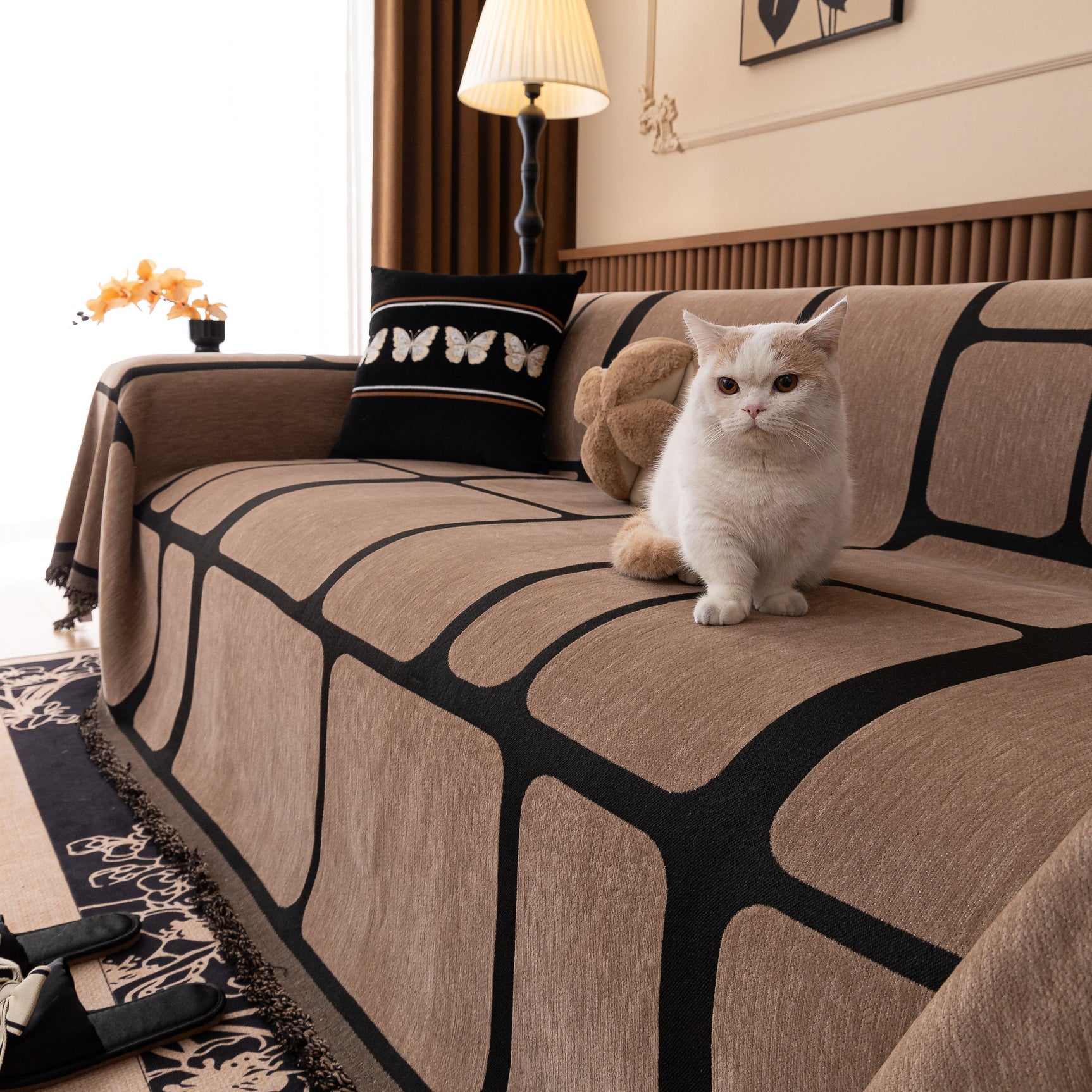 Modern Geometric Sofa Cover Decorative Couch Throw Blanket Furniture Protector