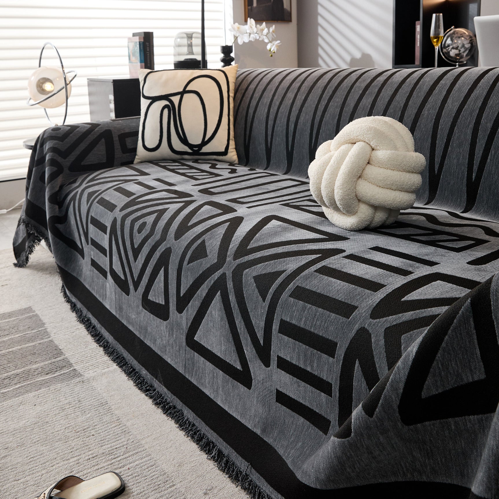 Boho Chenille Sofa Throw Covers Sectional Sofa Couch Cover Sofa Protector Covers