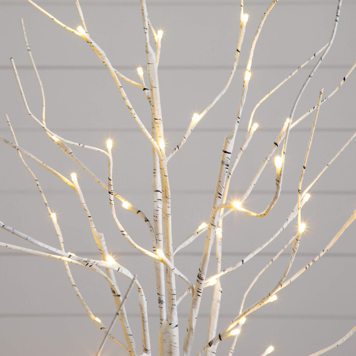 4' 5' 6' Pre-Lit Artificial White Birch Trees - Set of 3