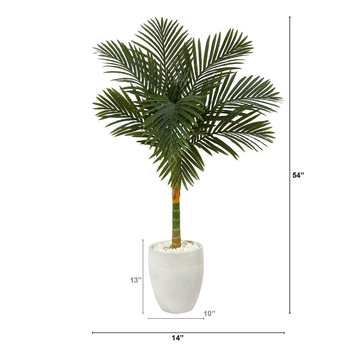 4.5’ Golden Cane Artificial Palm Tree in White Planter