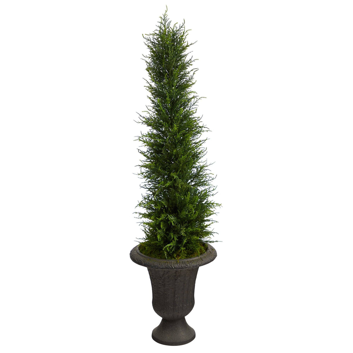 4’ Cypress Artificial Tree in Charcoal Urn UV Resistant (Indoor/Outdoor)