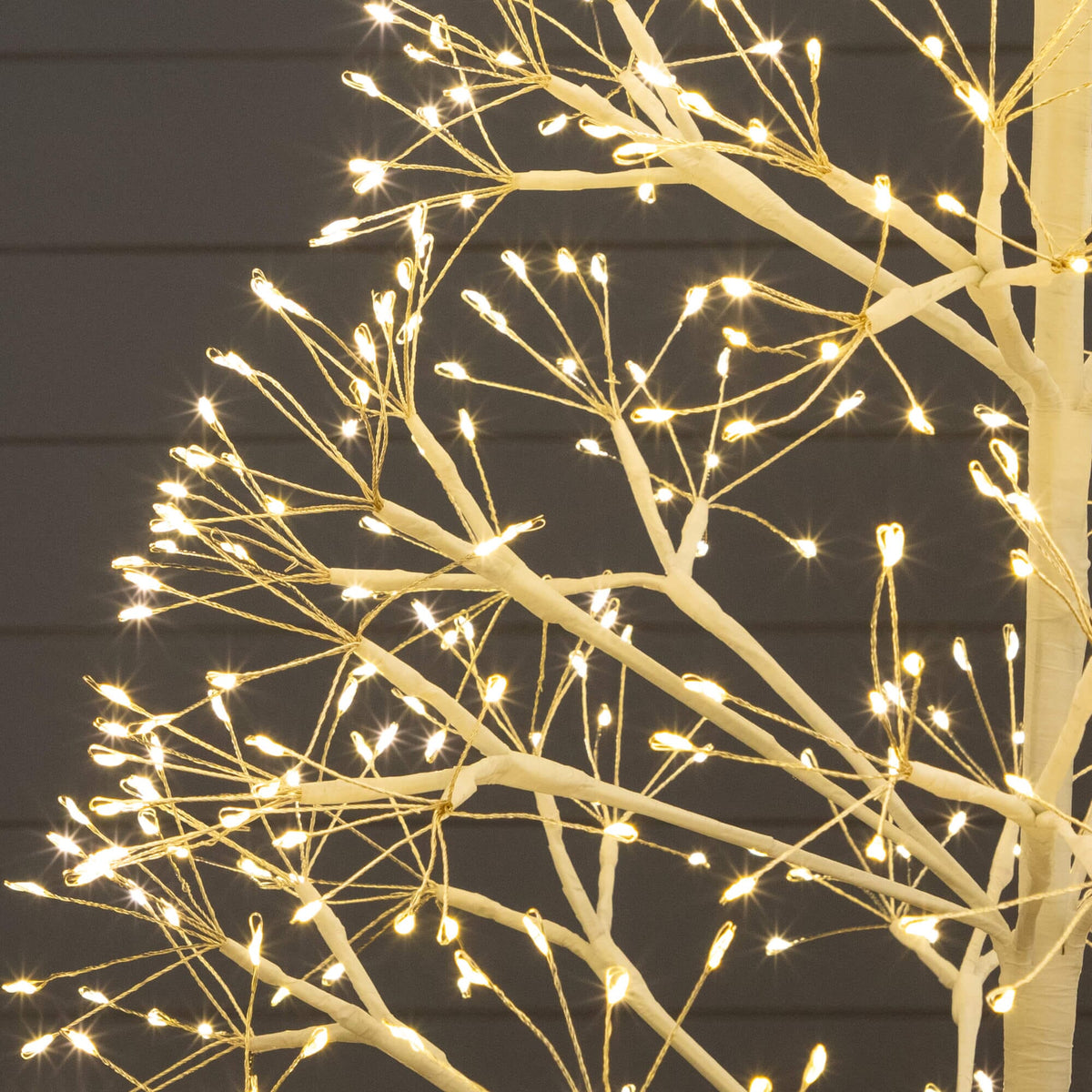 4' Pre-Lit Artificial White Starburst Tree with 800 Fairy Warm White LED Lights