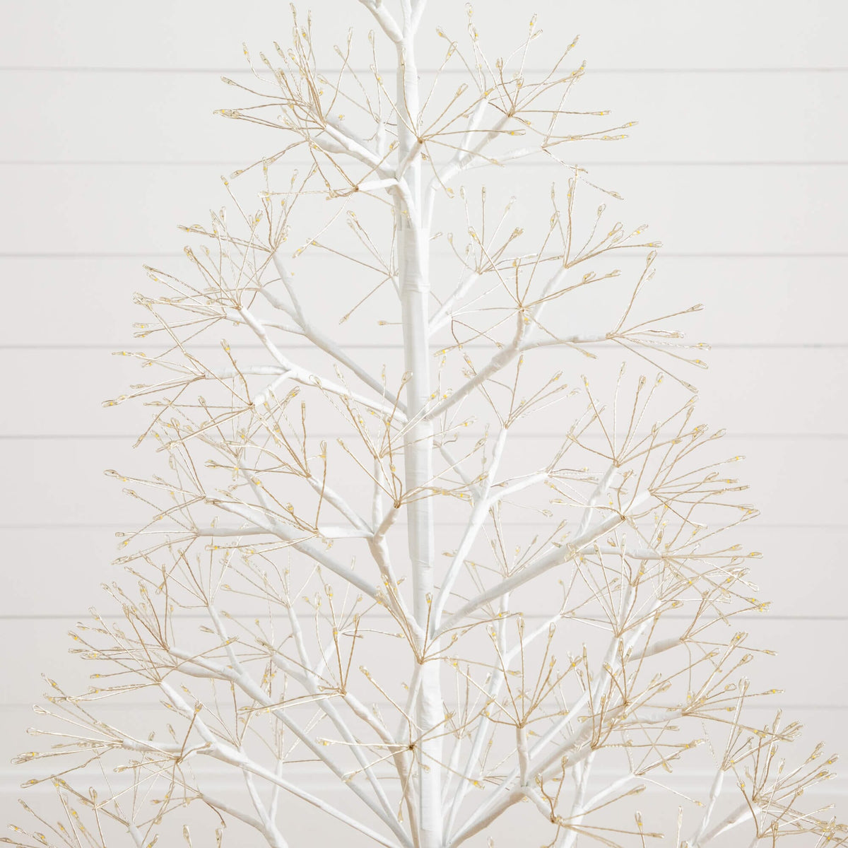 4' Pre-Lit Artificial White Starburst Tree with 800 Fairy Warm White LED Lights