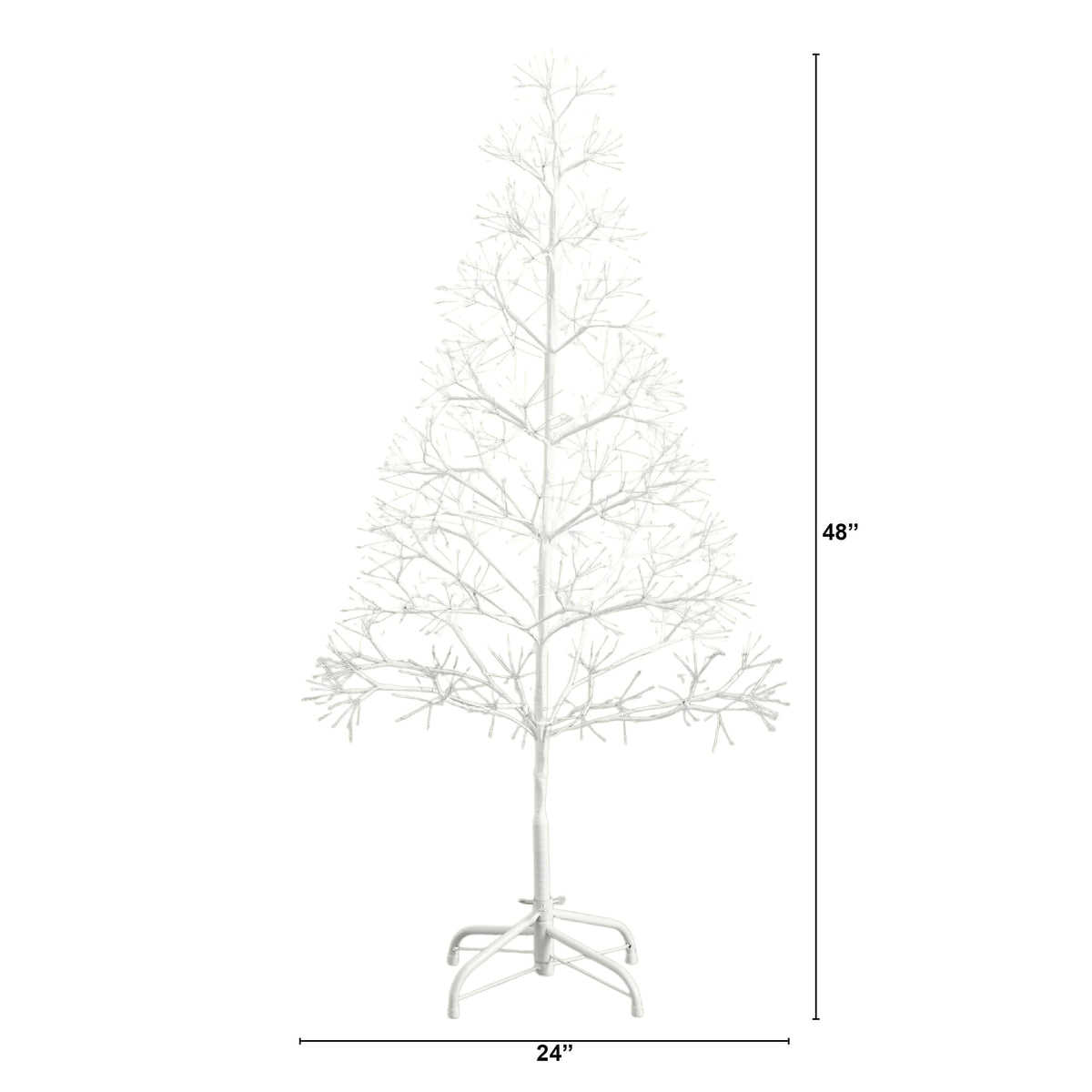 4' Pre-Lit Artificial White Starburst Tree with 800 Fairy Warm White LED Lights