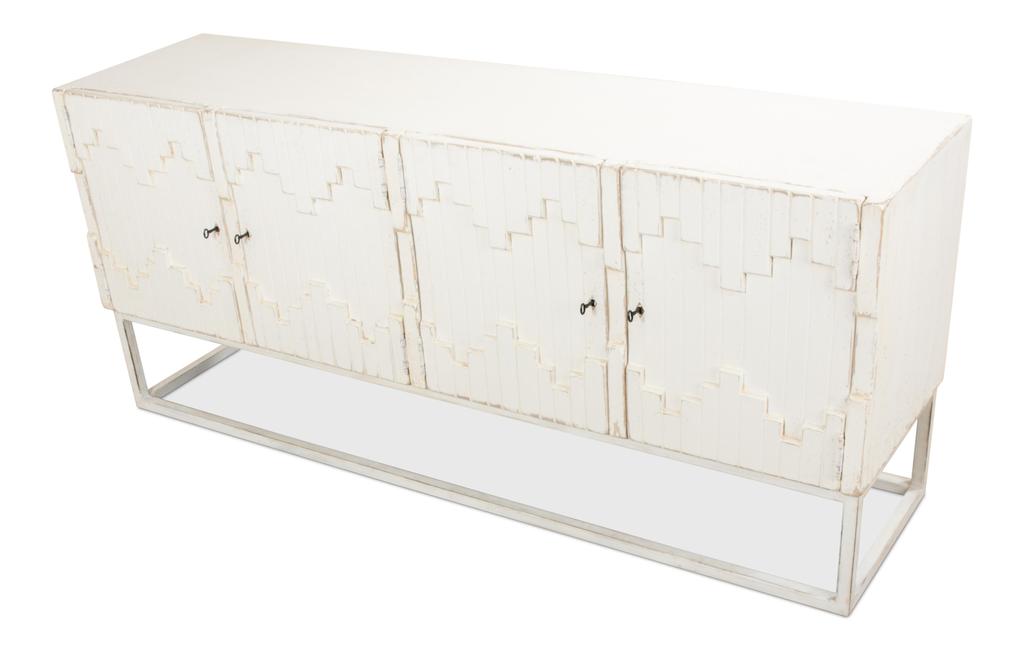 Aztec White Sideboard On Stand