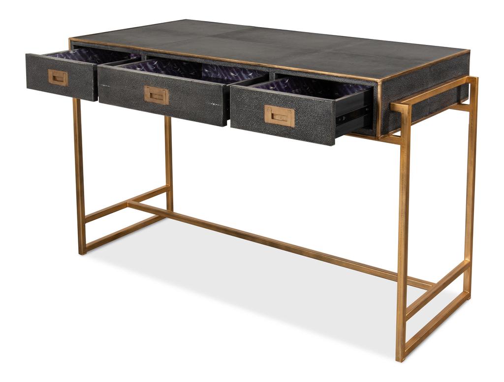 Shagreen Atelier Grey Leather Desk