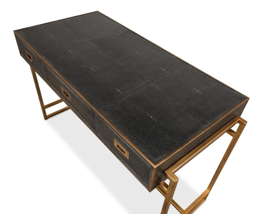 Shagreen Atelier Grey Leather Desk