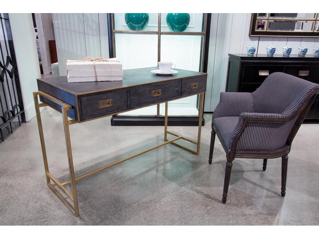 Shagreen Atelier Grey Leather Desk
