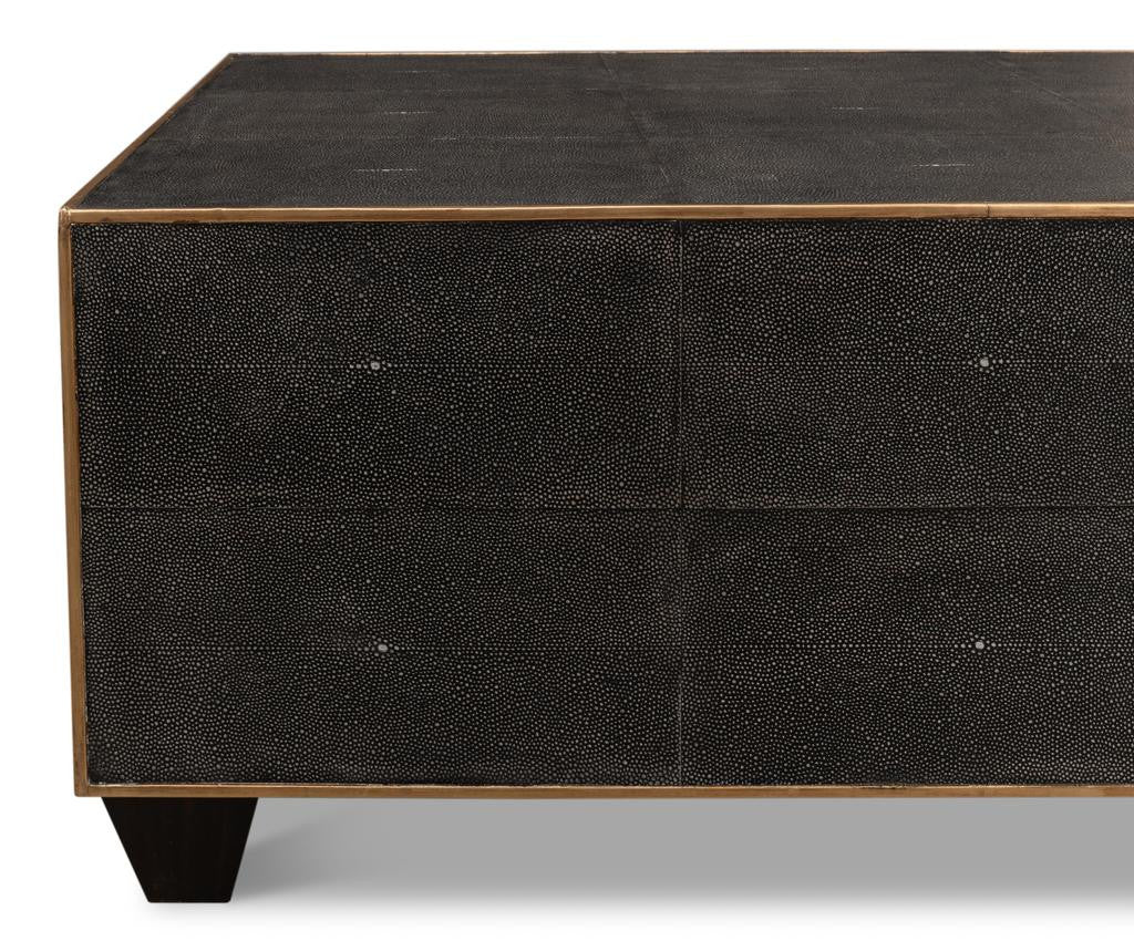 Shagreen Atelier Grey Leather Cocktail Table