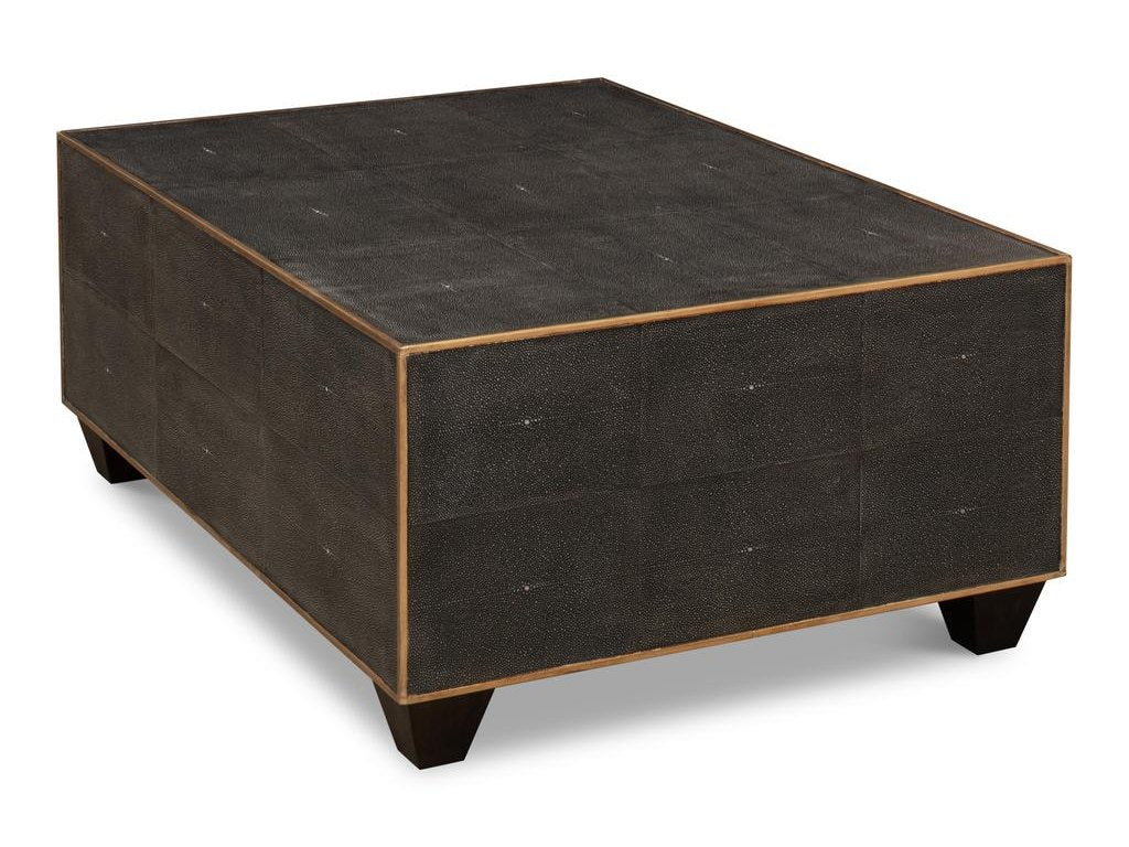 Shagreen Atelier Grey Leather Cocktail Table