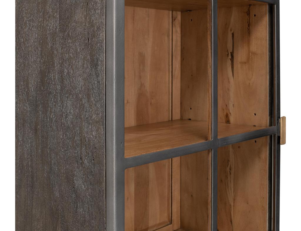 Cabinet of Curiosities Grey A Gem Of A Handle Display Cabinet Left