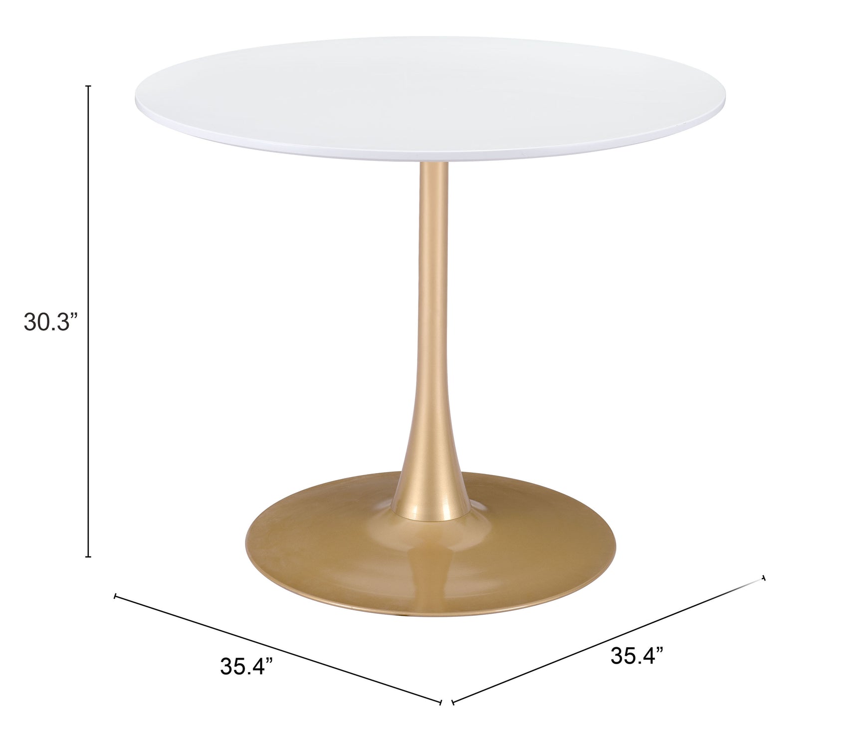 Opus White & Gold Dining Table