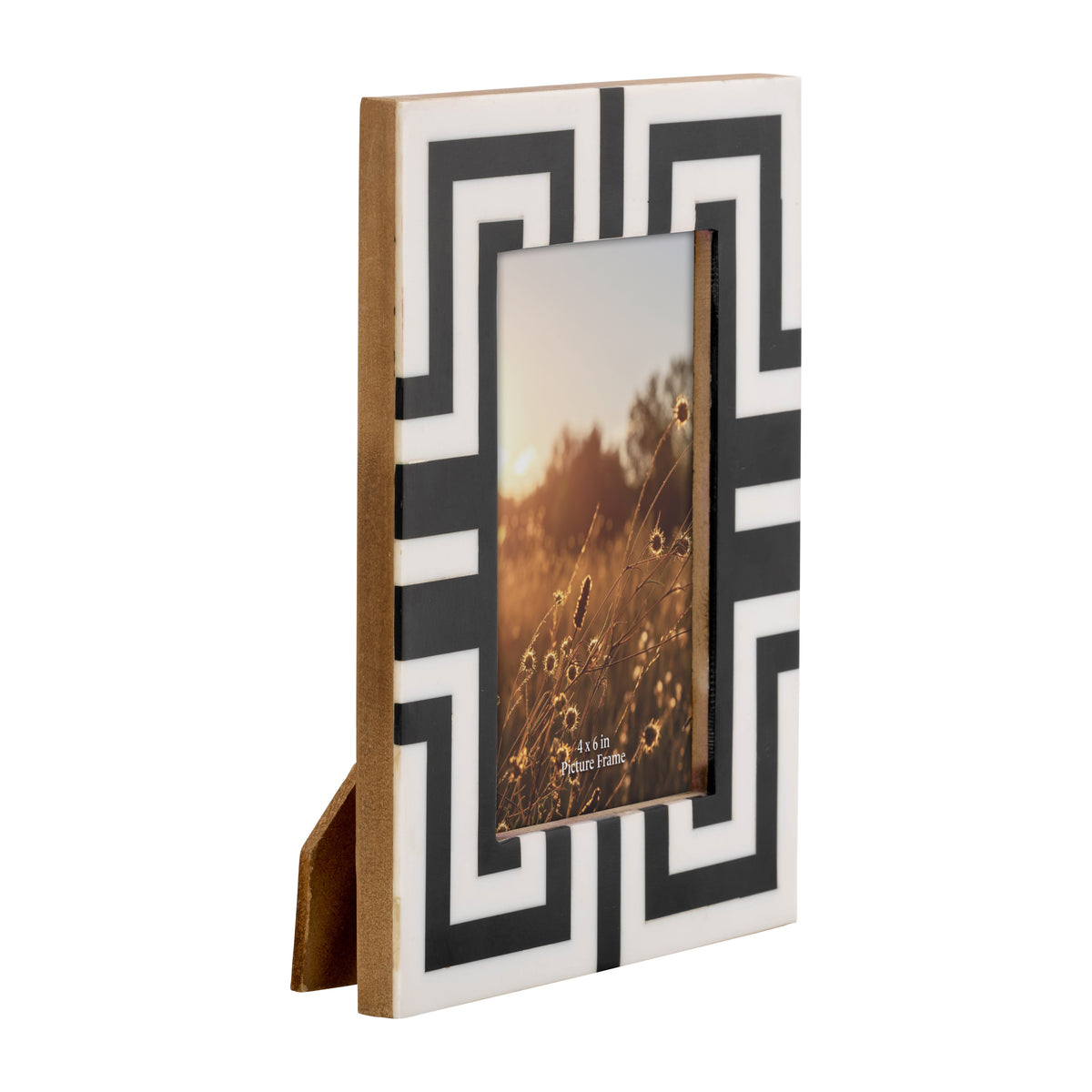Del Ray Black/White Resin 4x6 Photo Frame