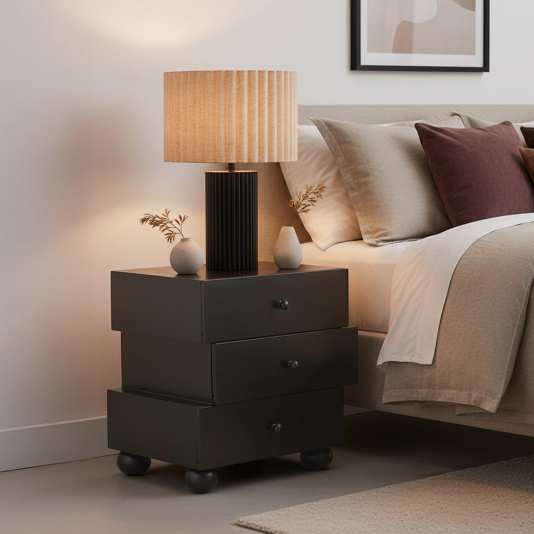 Aurora Beige & Black Table Lamp