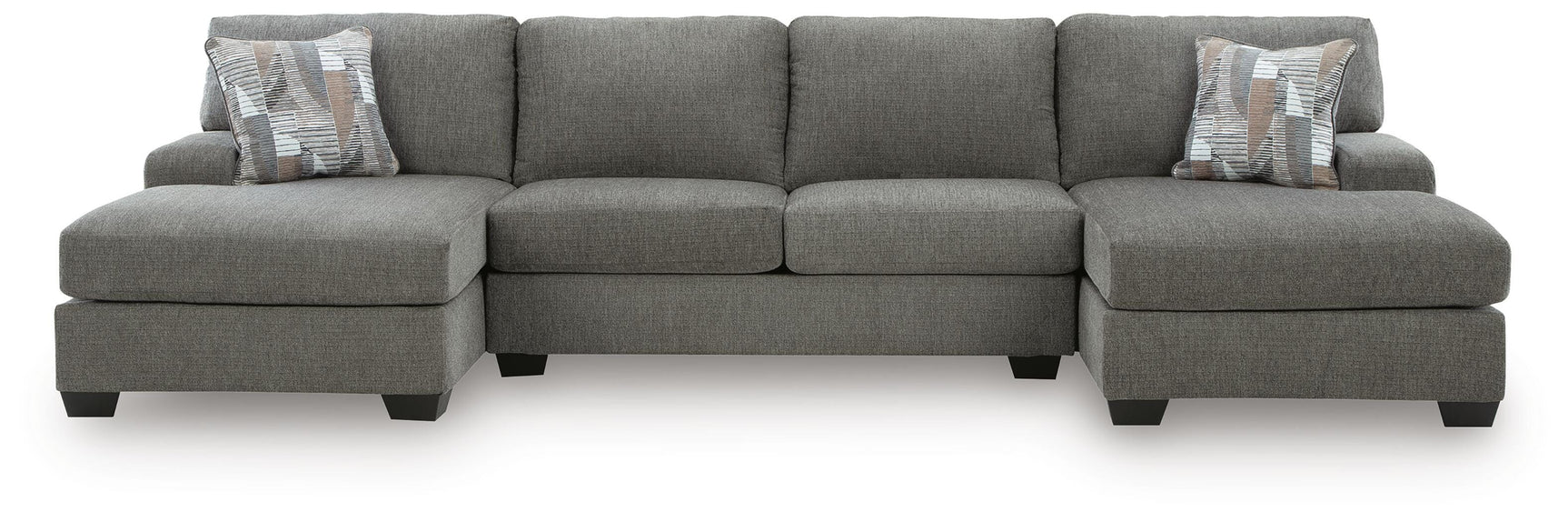 Newellen Greystone 3-Piece Sectional with Double Chaise (Online Special Price)
