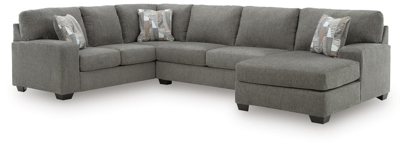 Newellen Greystone 3-Piece Sleeper Sectional with Right-Arm Facing Chaise